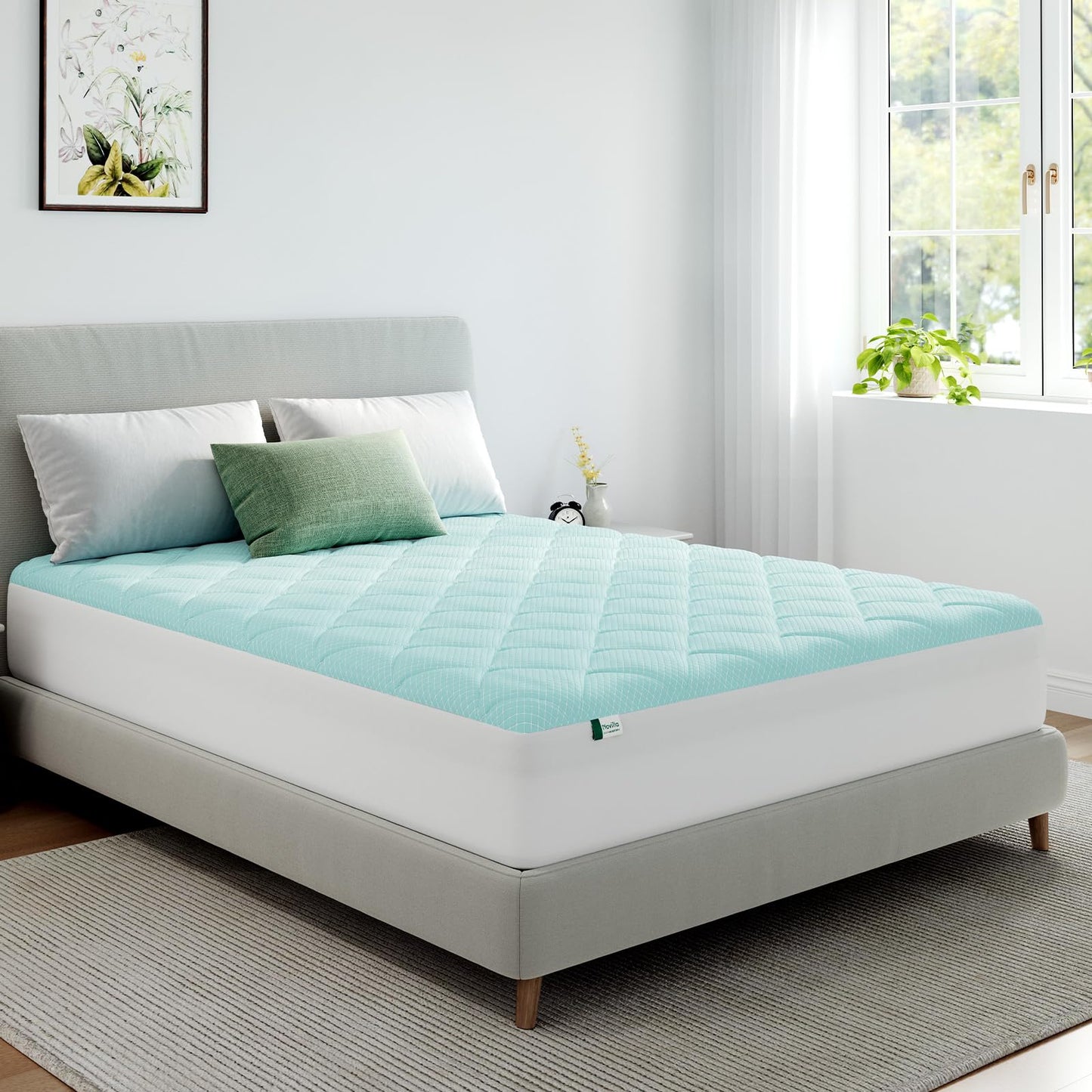 Novilla Cooling Mattress Topper King Size,Mattress Pad with Deep Pocket for 8-21" Mattress,Soft Mattress Cover for Back Pain Relief,3D+7D Down Alternative Bed Topper for Hot Sleepers