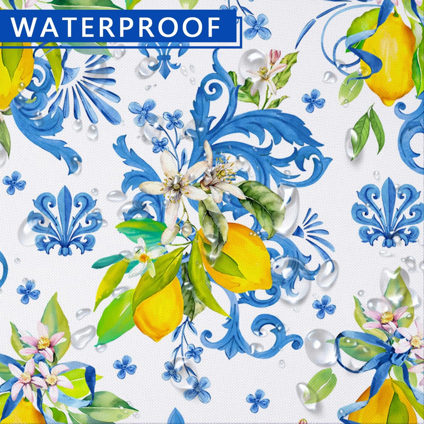 Maytycroo Spring Summer Lemon Table Cloth 60x60 Inch Waterproof Washable Lemon Round Tablecloth Spring Summer Table Decor for Dining Holiday Party