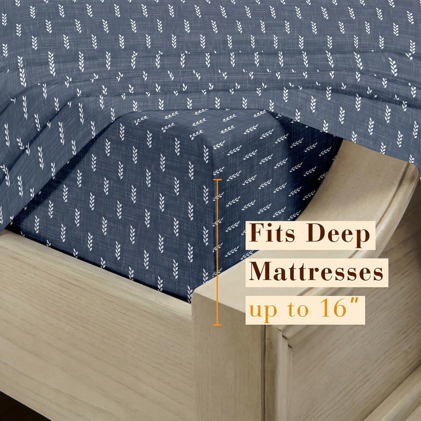 YIYEA Queen Sheet Set, Premium Double Brushed Microfiber Bed Sheet Set for All Season, Soft Breathable, 16" Deep Pocket, Shrinkage and Fade Resistant, 4PC, Queen