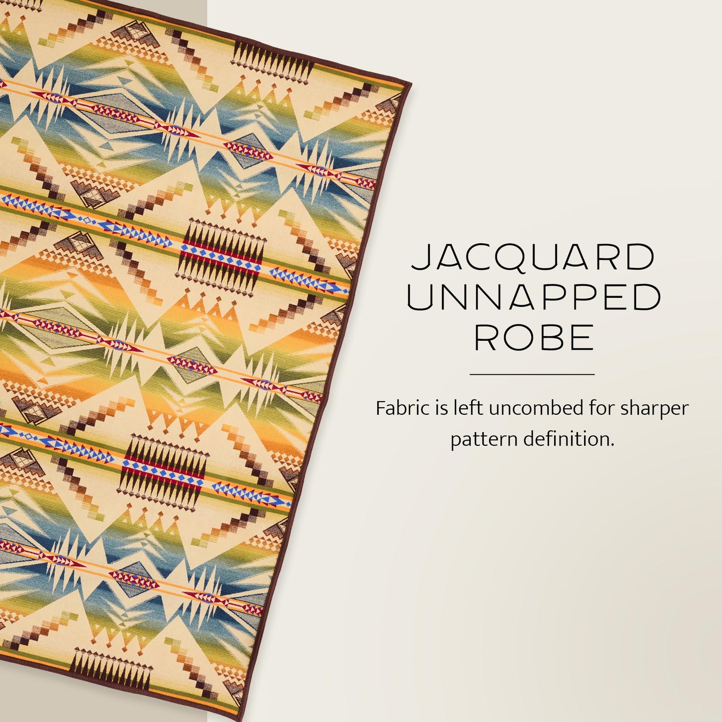 Pendleton Jacquard Unnapped Twin Blanket 64" x 80" - Heirloom Quality Virgin Wool, Reversible, Reinforced Ultrasuede Binding, Made in USA - Mystic Lake