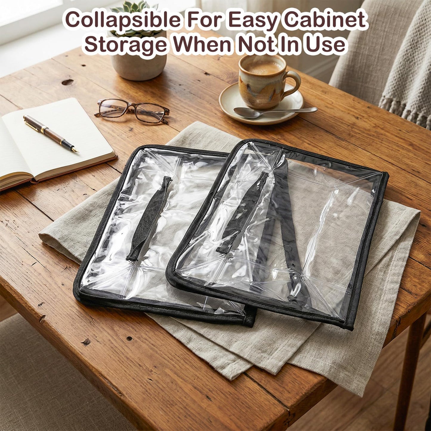 6 Pack Large Clear Storage Bags & Packing Cubes, 33L Extra Large PVC Zippered Organizer with Handle for Travel, Blanket, Sweater, Clothing & Home Storage