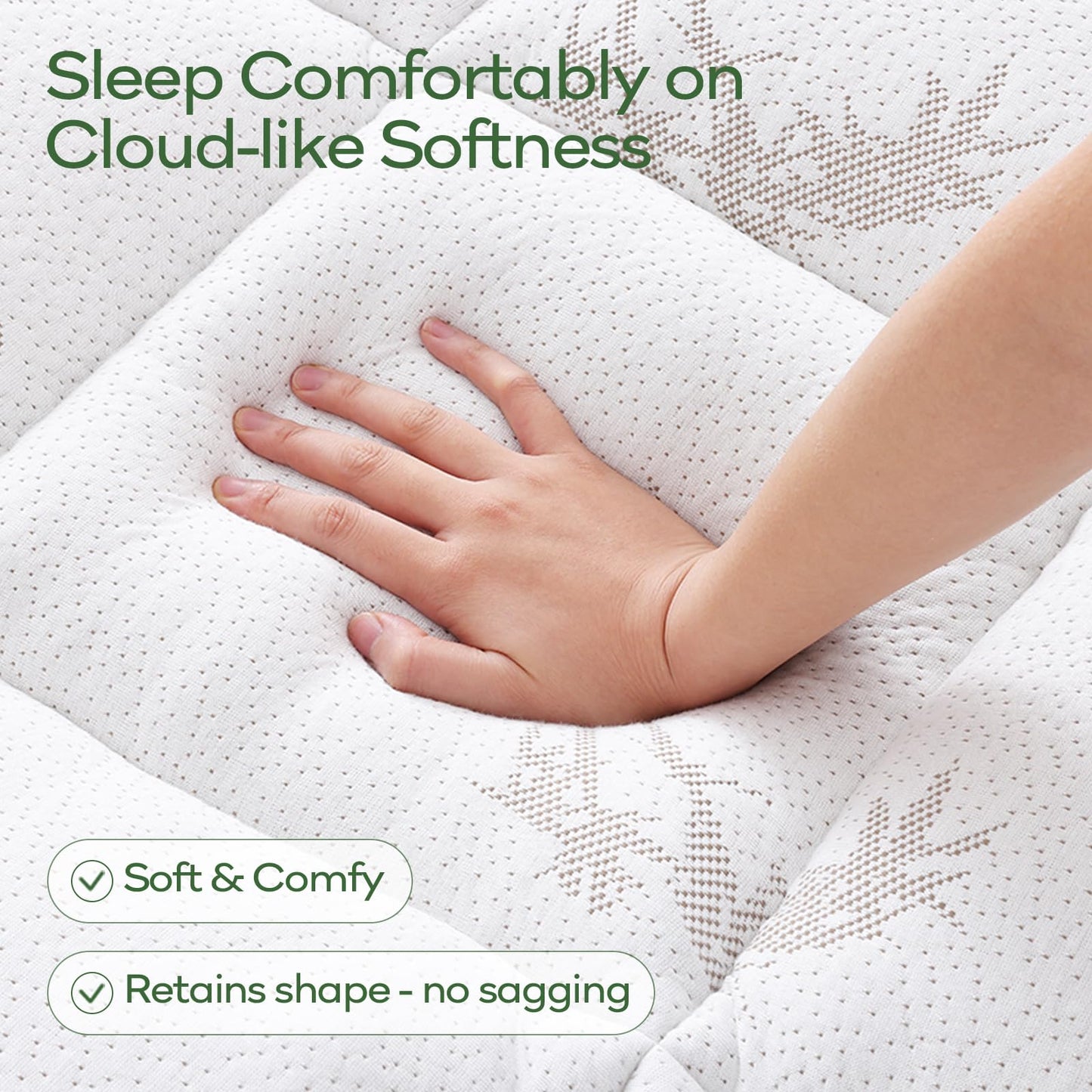OLANLY Queen Mattress Topper, Bamboo Viscose Cooling Pillow Top Mattress Pad, Soft Plush Down Alternative for Firm Mattress, Back & Hip Pressure Relief, Machine Washable, Deep Pocket, White