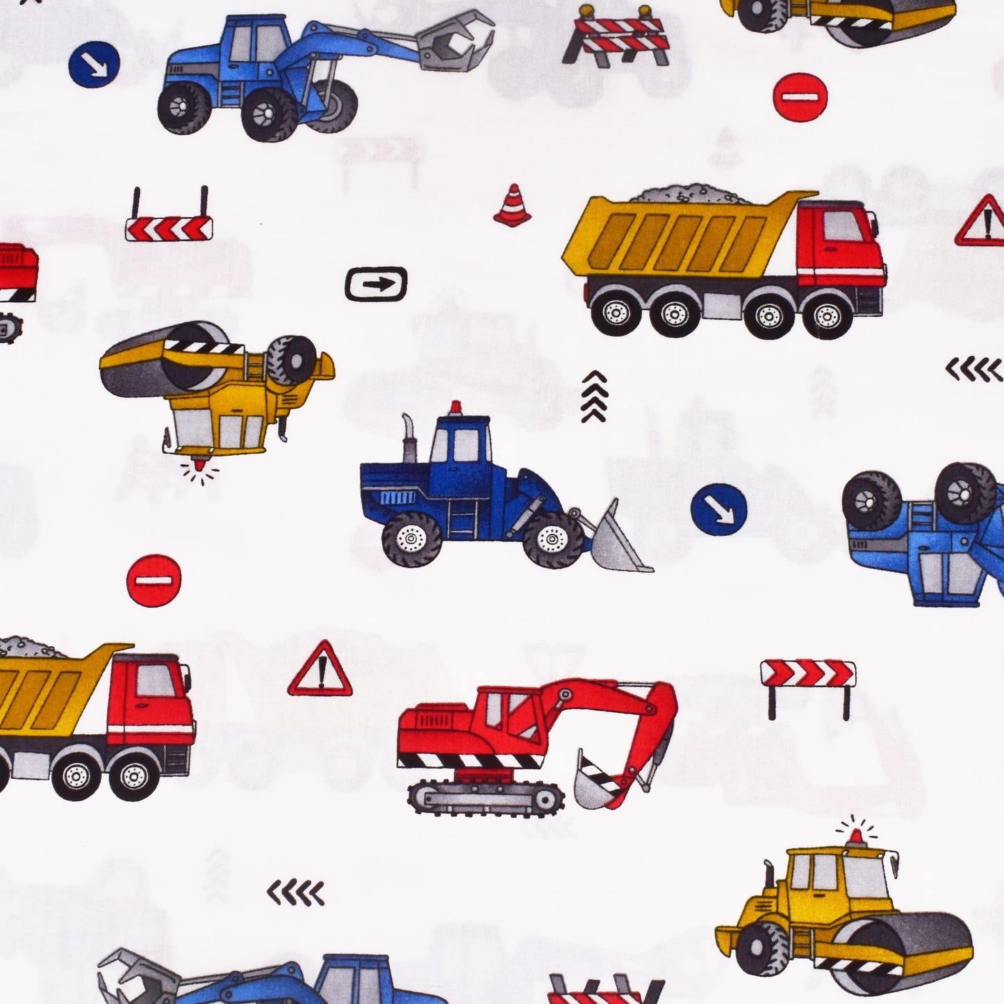 J-pinno Building Construction Car Truck Digger Transport Vehicle Twin 100% Cotton 3 Pieces Sheet Set for Kids Girls Children, Flat Sheet + Fitted Sheet + Pillowcase Bedding Decoration Gift Set