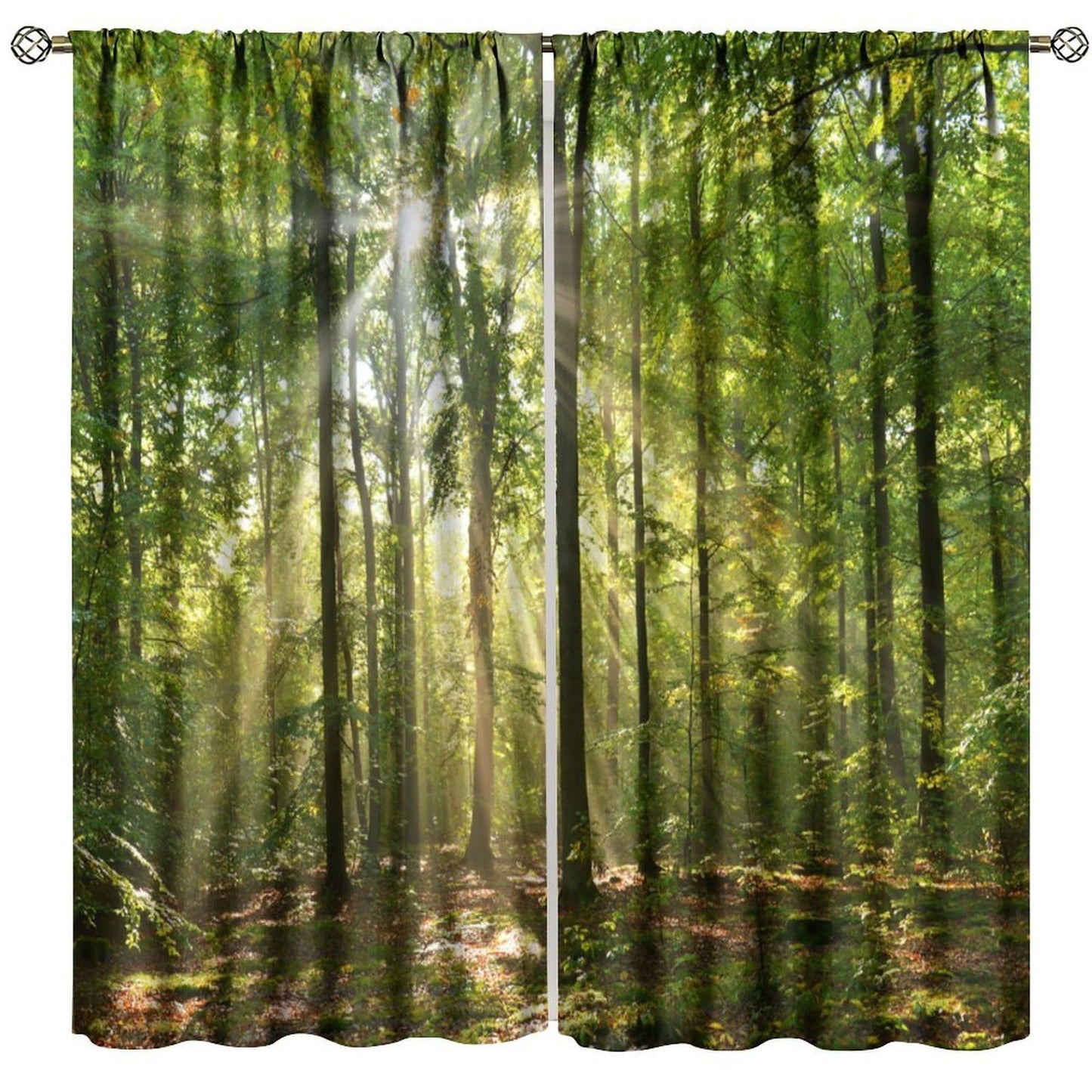 UFUH Nature Landscape Blackout Curtains,Spring Jungle Summer Sunshine Forest Land Scenery Window Treatments for Bedroom Living Room Kitchen,2 Panels Set Total Size 42 x 45 Inch