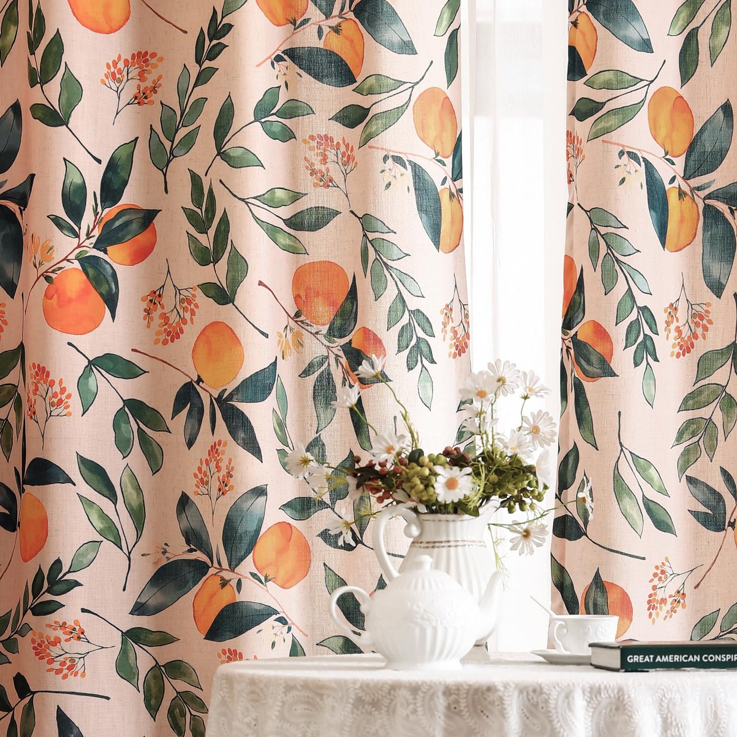 patdrea Designer French Linen Curtains Set of 2 Panels,53"x94"-Palladin
