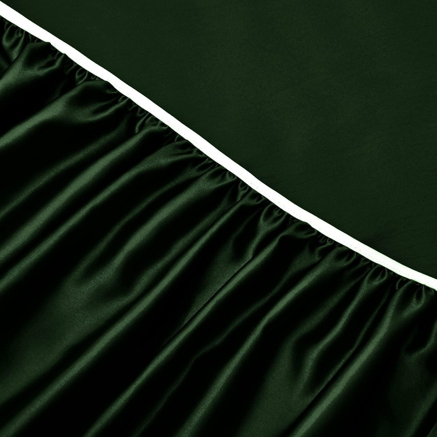 Horbaunal 4 Piece Satin Sheet Set Twin Size Luxury Silky & Soft Emerald Green Satin Twin Bed Sheet Set with 16" Deep Pocket, 1 Fitted Sheet, 1 Flat Sheet, 2 Pillowcases