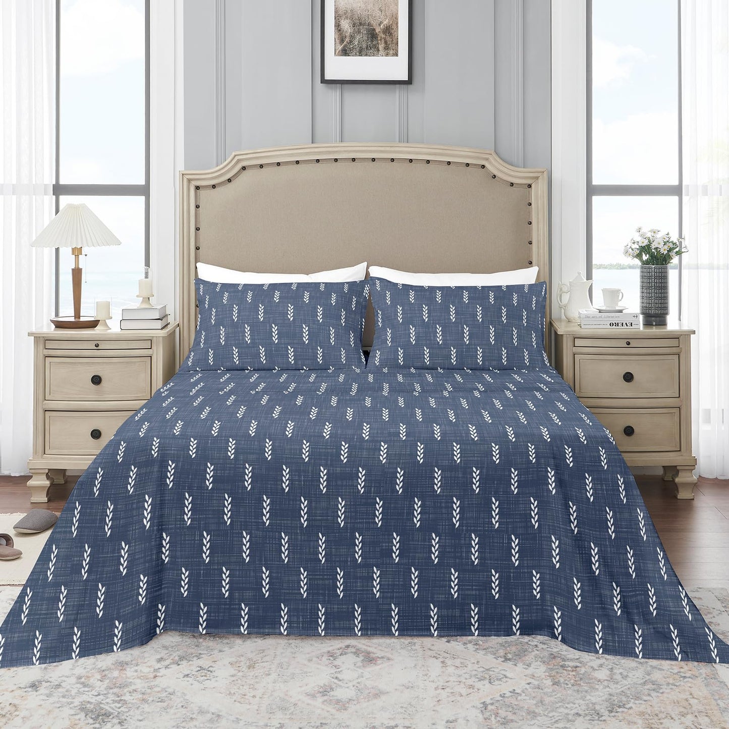 YIYEA Twin Sheets Set, Premium Double Brushed Microfiber Bed Sheet Set for All Season, Soft Breathable, 16" Deep Pocket, Shrinkage and Fade Resistant, 3PC, Twin