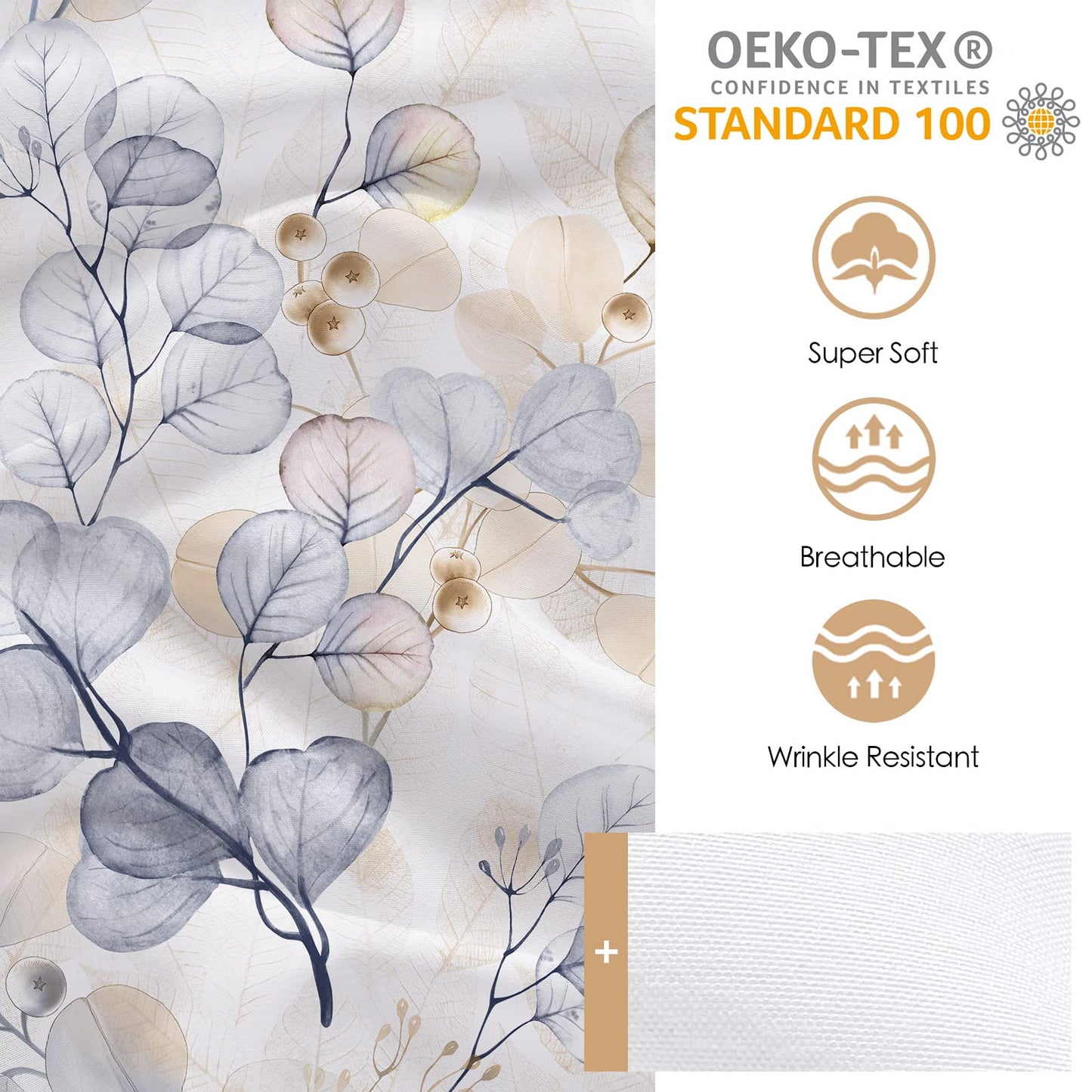 YIYEA Floral Fitted Sheet Only, Premium Double Brushed Microfiber Deep Pocket Fitted Sheet Queen Size, Ultra Soft Fitted Bottom Sheet, Shrinkage, Fade Resistant, Queen