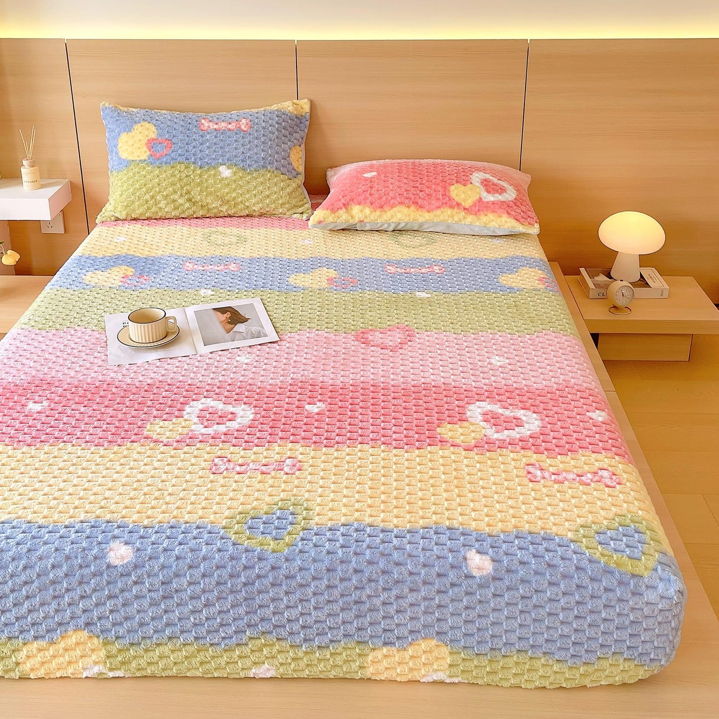 ZIQINPSQ Cozy Fleece Fitted Sheet Full Size - Ultra Soft & Anti-Static Winter Bed Sheet, Deep Pocket 15'' for Mattress, Plush Velvet Bottom Sheet Only, Warm Fuzzy Fleece Bedding