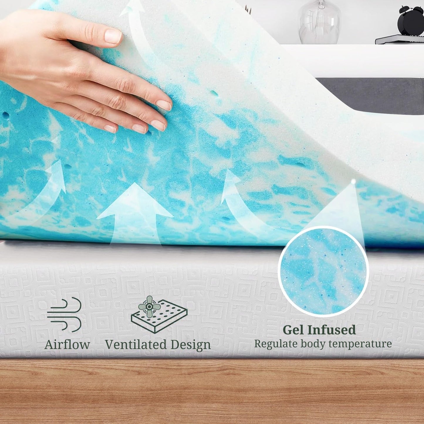 Memory Foam Mattress Topper Twin - 3 Inch Gel Infused Bed Toppers, Pressure Relief Mattress Pad for Dorm Room, CertiPUR-US Certified