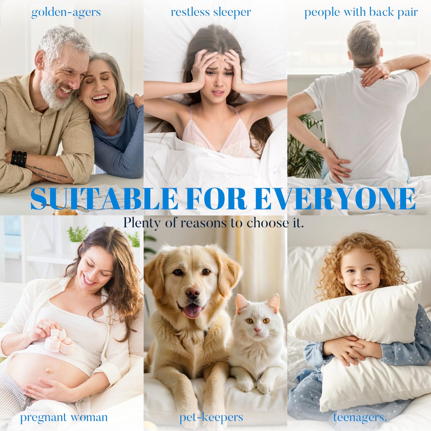 Ubauba 100% Waterproof Queen Size Mattress Topper, Viscose Made from Bamboo Pillow Top Mattress Protector for Back Pain Relief, Breathable Cooling Mattress Pad for Hot Sleeper, 8-21 Inch Deep Pocket
