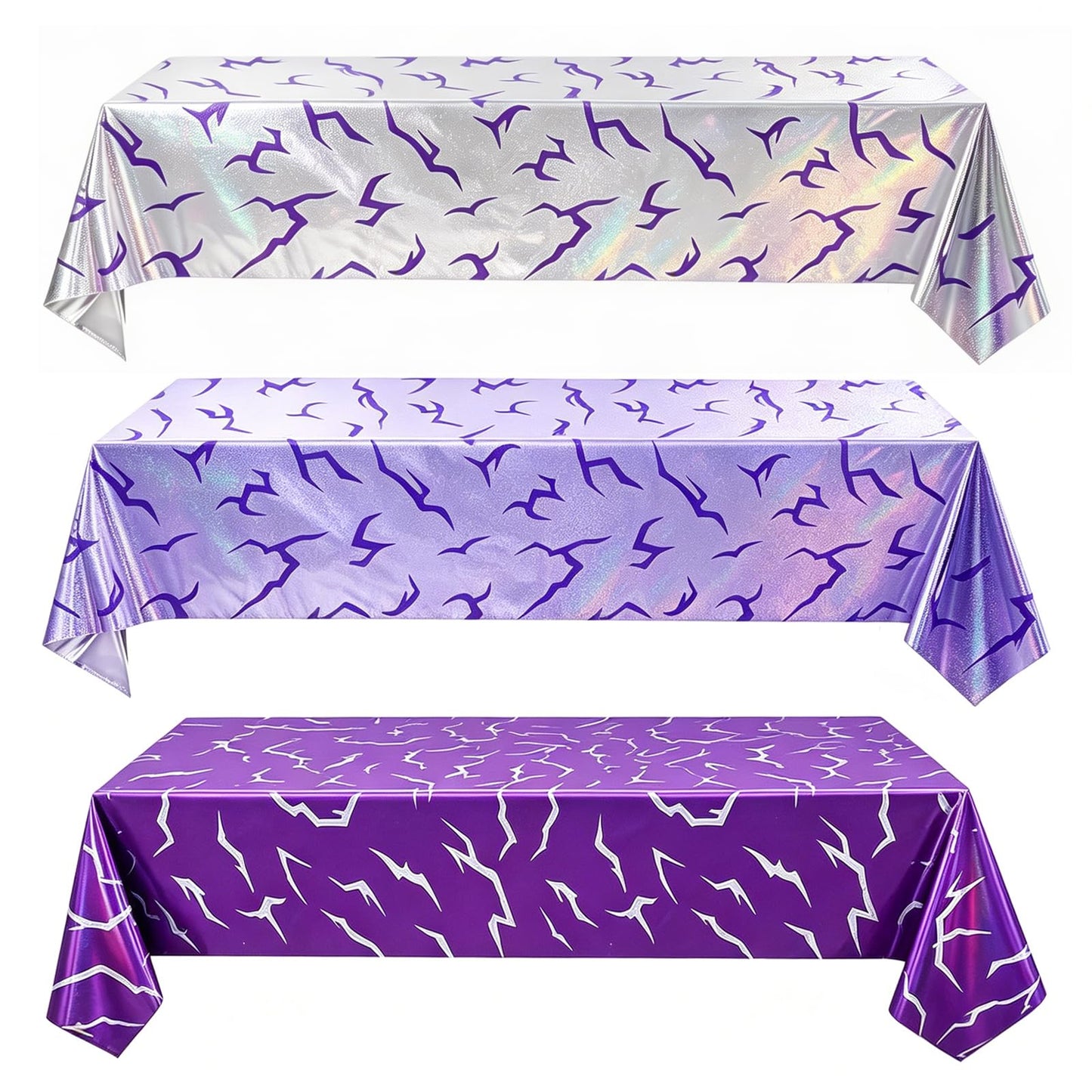 Luxe Louise Birthday Tablecloth Decorations Disposable Table Cloth Waterproof Rectangle Table Cover Plastic Table Cover for Party Decors (Lightning)