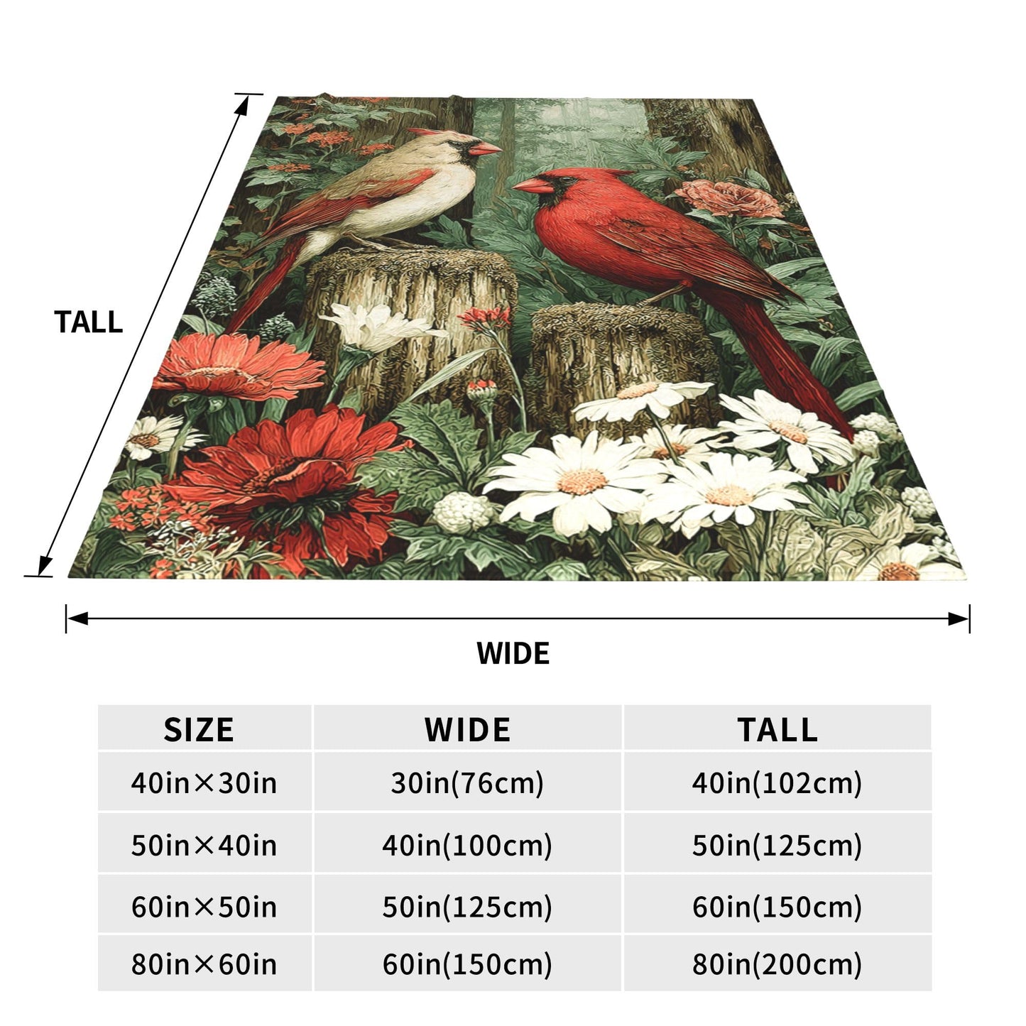 Cardinal Throw Blanket Soft Warm Cozy Christmas Cardinals Blankets Fuzzy Plush Fleece Cardinal Blanket Red Birds Gifts for Couch Bed Sofa Home Decor 40''X50''