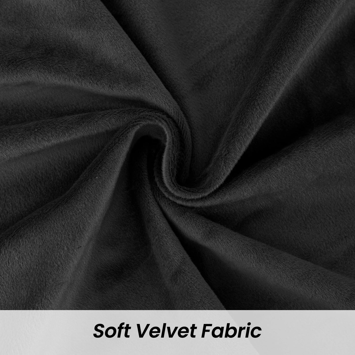 Phating Velvet Waterfall Swag Valance for Bedroom, Valances with Tassels for Living Room Rod Pocket Valances (1 Panel, Grey, W39 inches)