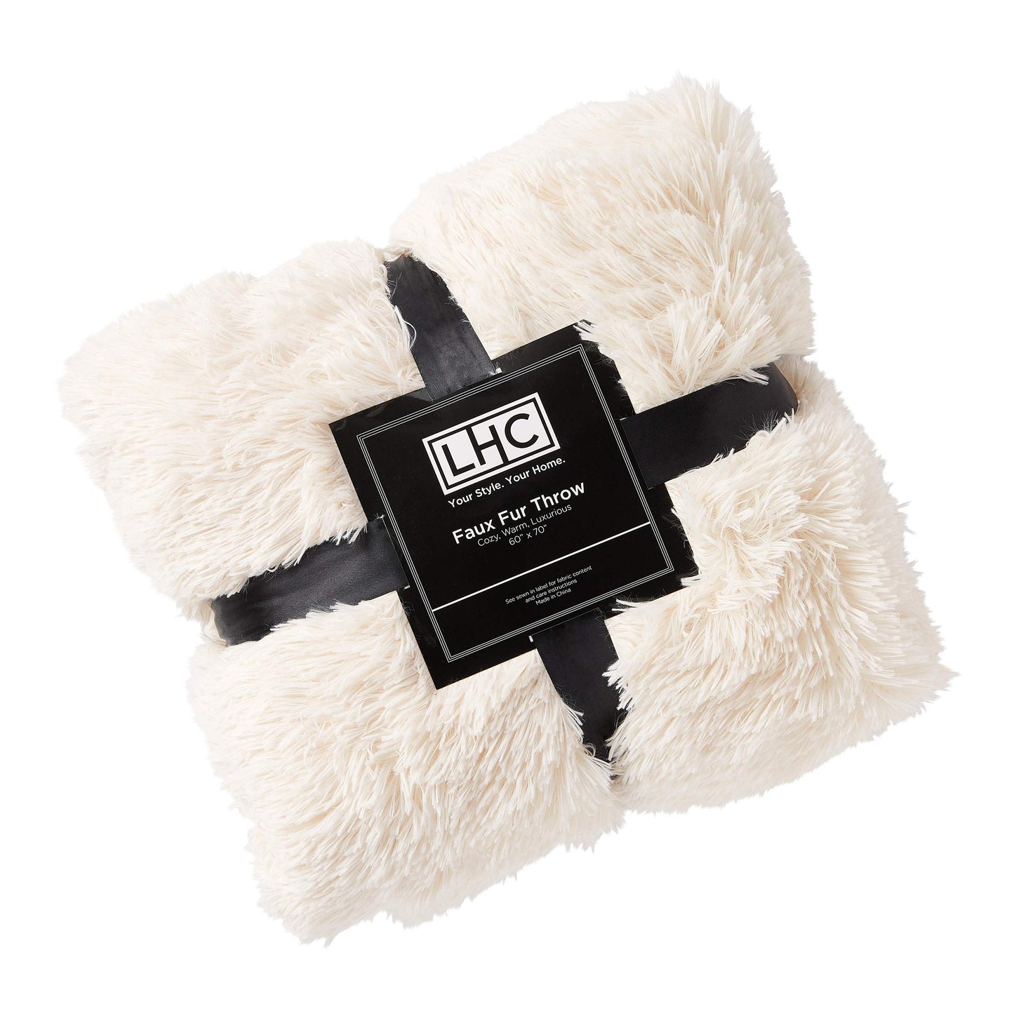 Throw Blanket for the Couch - Luxurious, Soft Faux Fur Fluffy Comforter - Hypoallergenic, Long Pile Blanket with Sherpa Back by Bedford Home (White)