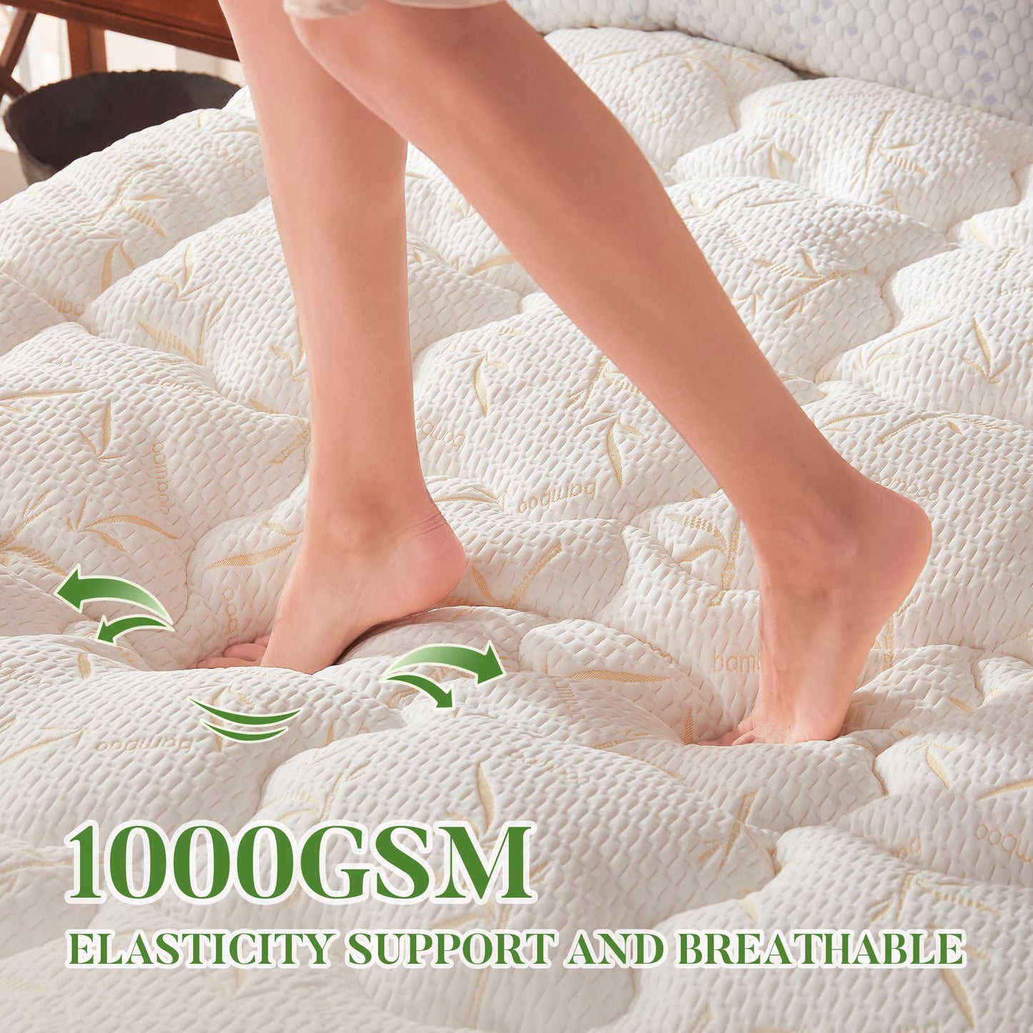 PRIMESOFT 100% Waterproof Queen Size Mattress Topper, Thick Pillow Top Mattress Pad，Up to 21 Inch Deep Pocket,Soft Breathable Mattress Pad for Back Pain, Protector Cover(Beige)