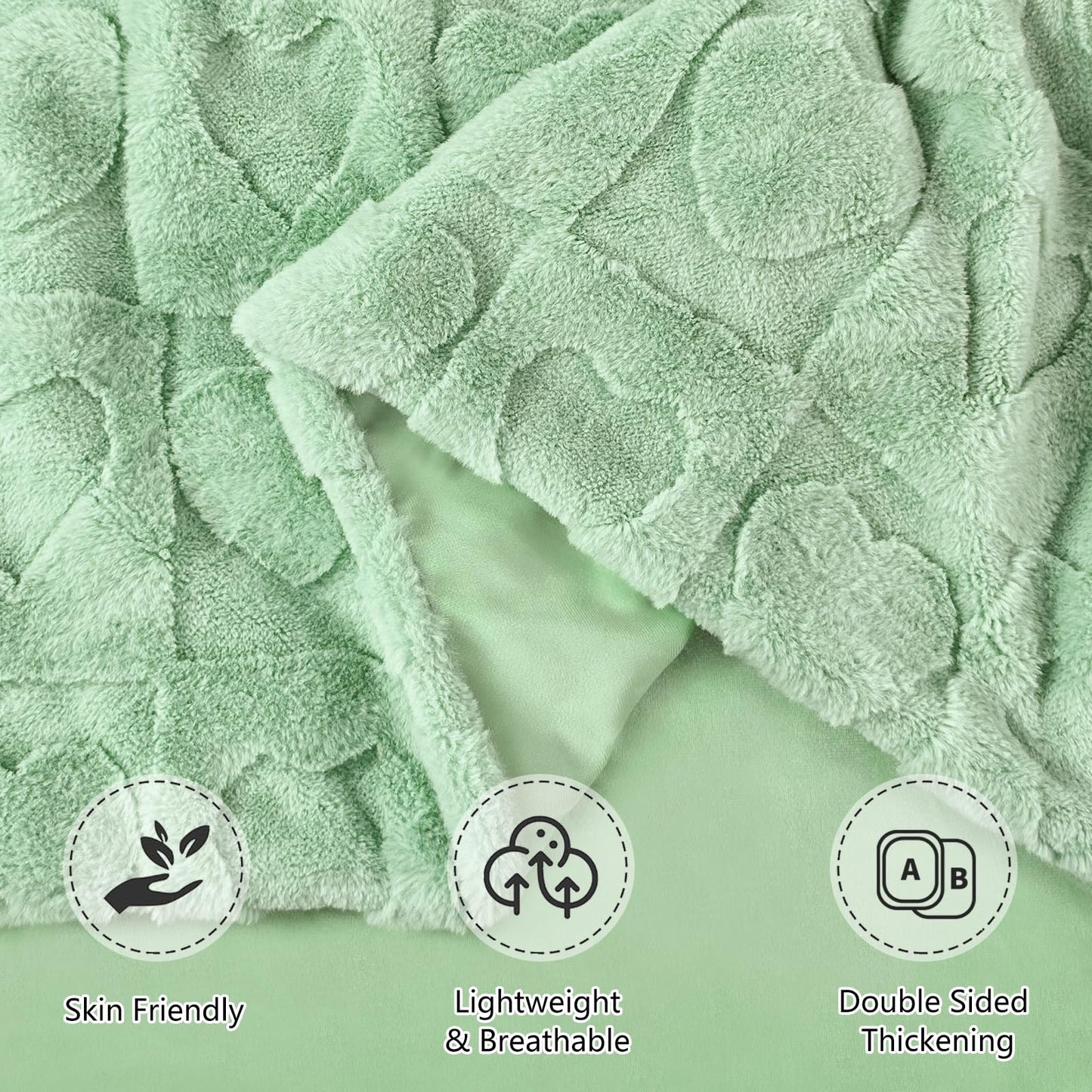 Bcareself Faux Fur Throw Blanket Ultra Soft Plush Fluffy Blanket for Couch, Bed, Sofa - Lightweight Yet Warm Winter Blanket for Women Men - Machine Washable Valentine Gifts 60x80 Inches Sage Green
