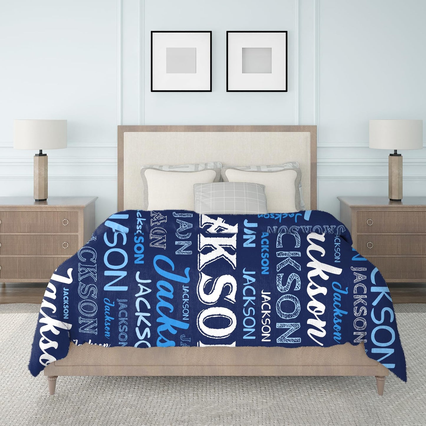 Custom Name Blanket, Personalized Throw Blanket with Names for Teen Girls Boys Kids, Customized Name Throw Blanket Customizable Gift for Kids Baby Adult Women Men Christmas Birthday - Printed in USA