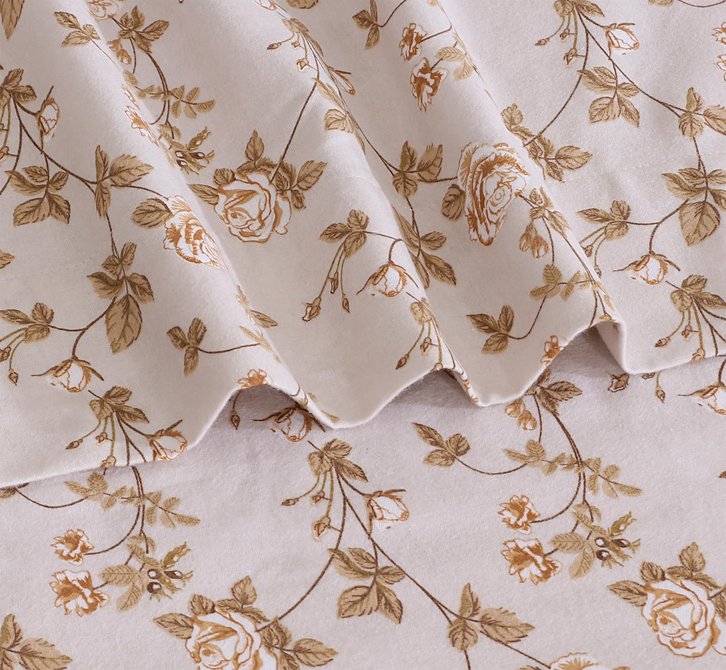 RUVANTI Flannel Sheets Queen Size - 100% Cotton Double Brushed Bed Sheets, Deep Pockets 16 Inches Queen Sheet Set, All Seasons Breathable & Extra Soft - Warm & Cozy, 4 Piece, Dazzale