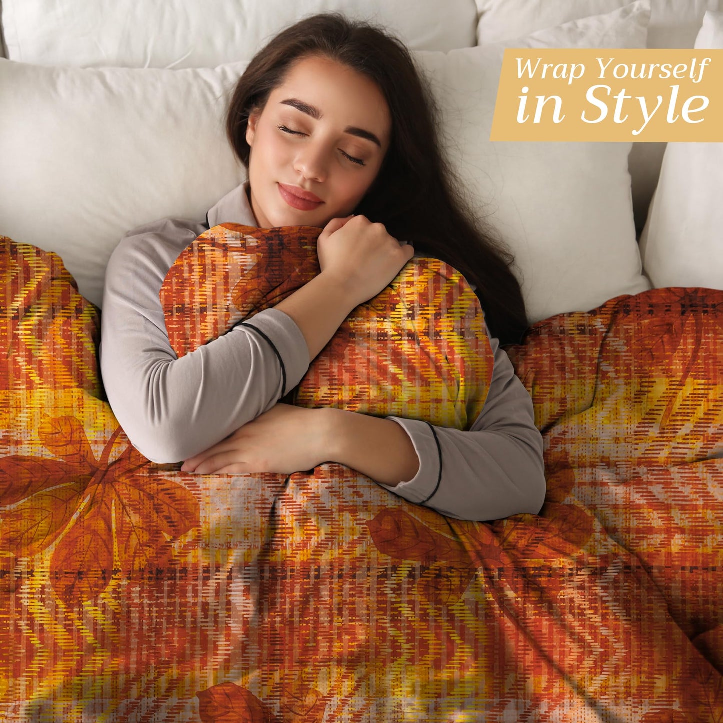 Maison d' Hermine Throw Blanket for Couch Lightweight Soft Warm Breathable Cotton Throw Blankets for Bed Girls Boys Women Men Gifts Travel Living Spring Summer (Thanksgiving Tartan, 60" X 80")