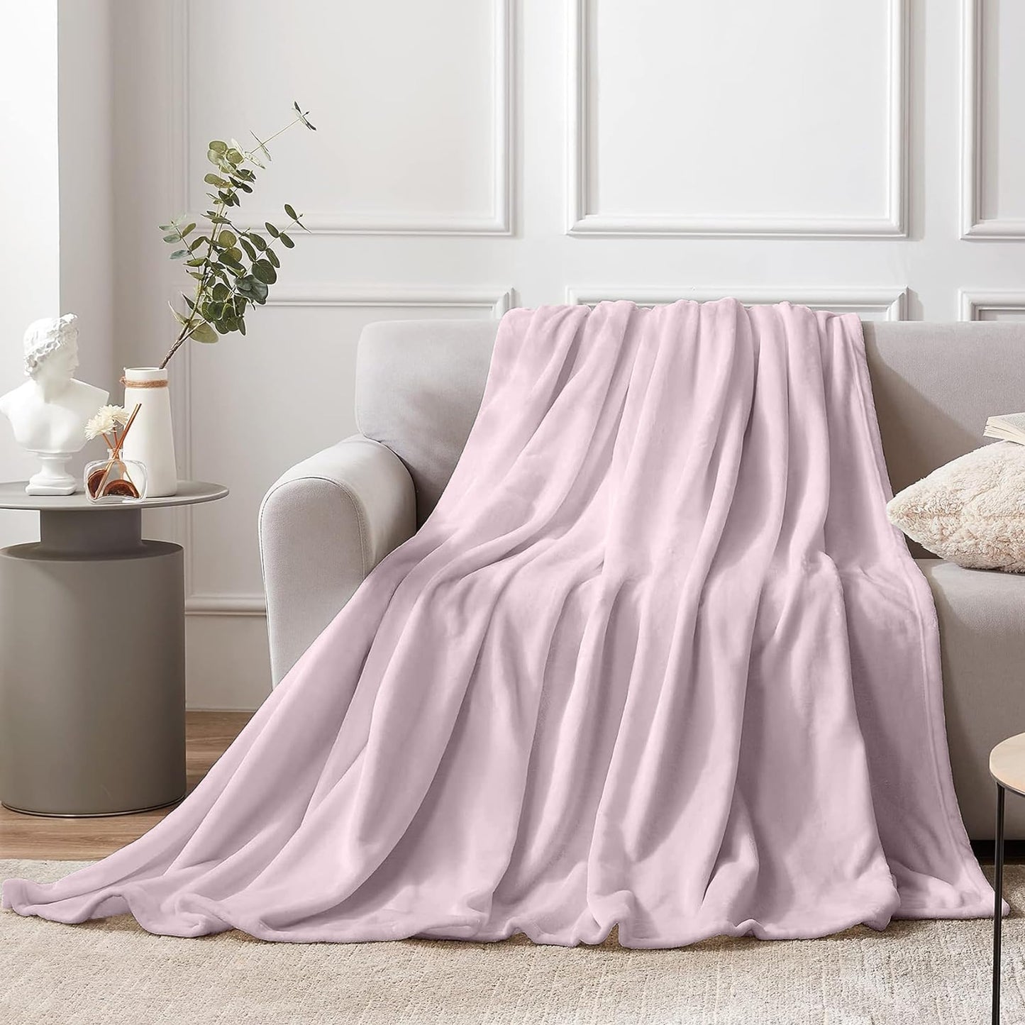 Throw Blanket for Couch - Lightweight Breathable Warm Cozy Soft Blanket for Sofa - Cradel Pink - 50x60 Inches
