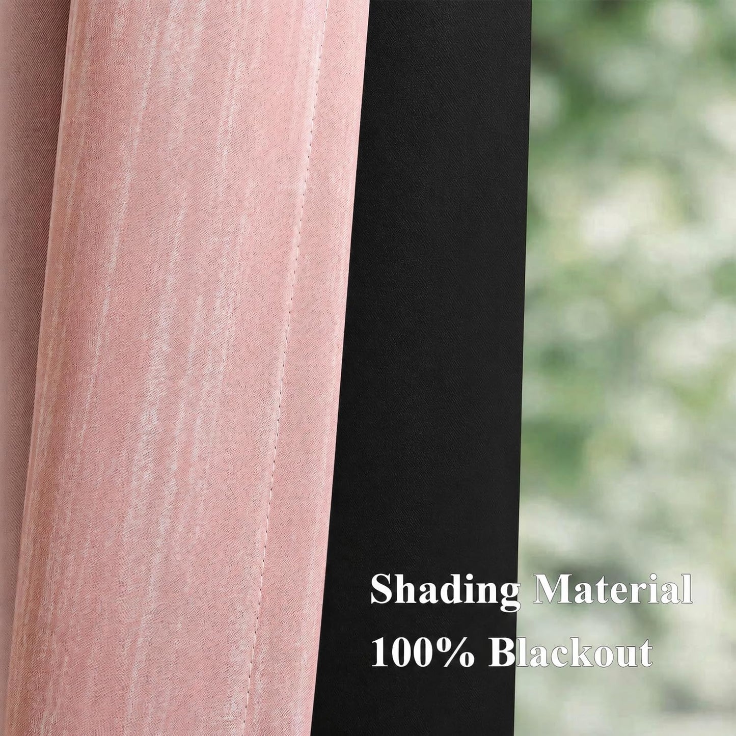 MIULEE Pink and Greyish White Ombre Blackout Curtains, Full Room Darkening Thermal Insulated 84 Inches Long Drapes for Bedroom/Living Room Grommet Window Treatments Modern 52Wx84L, Set of 2