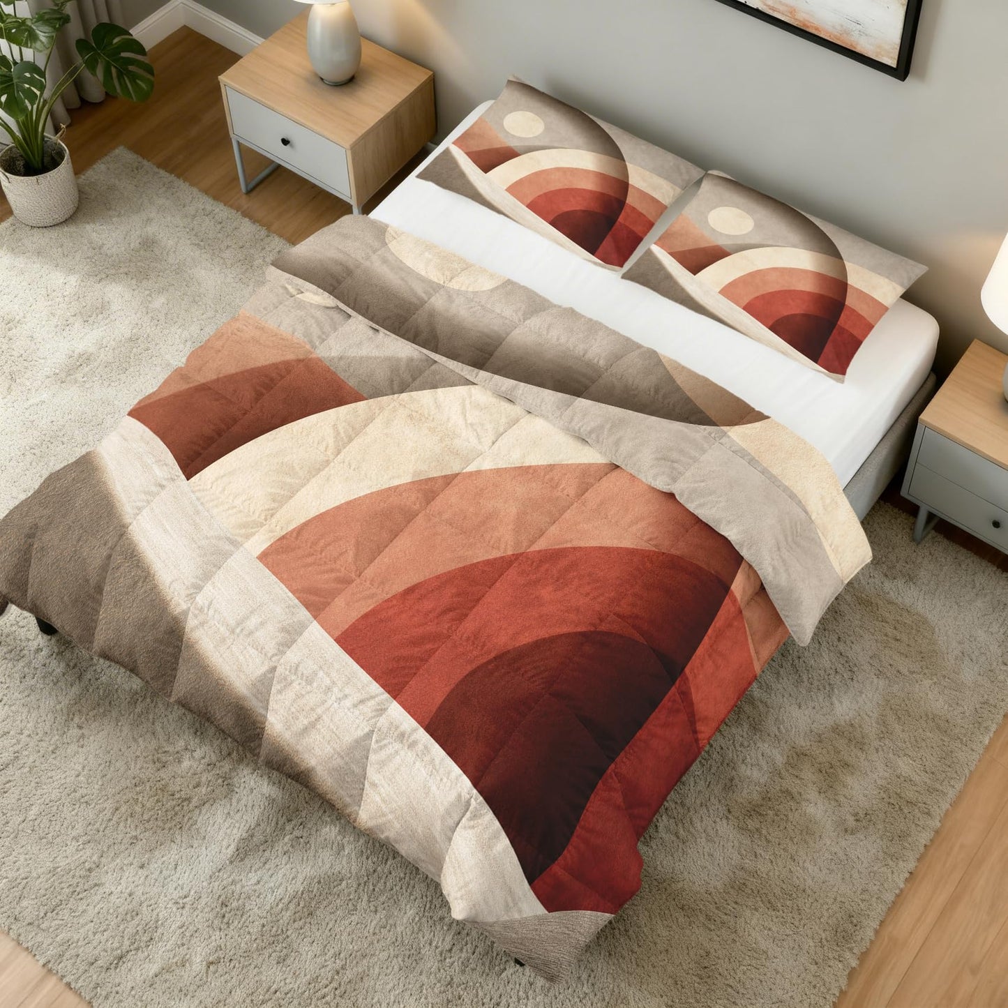 Boho Abstract Full Size Comforter Sets 3 Piece