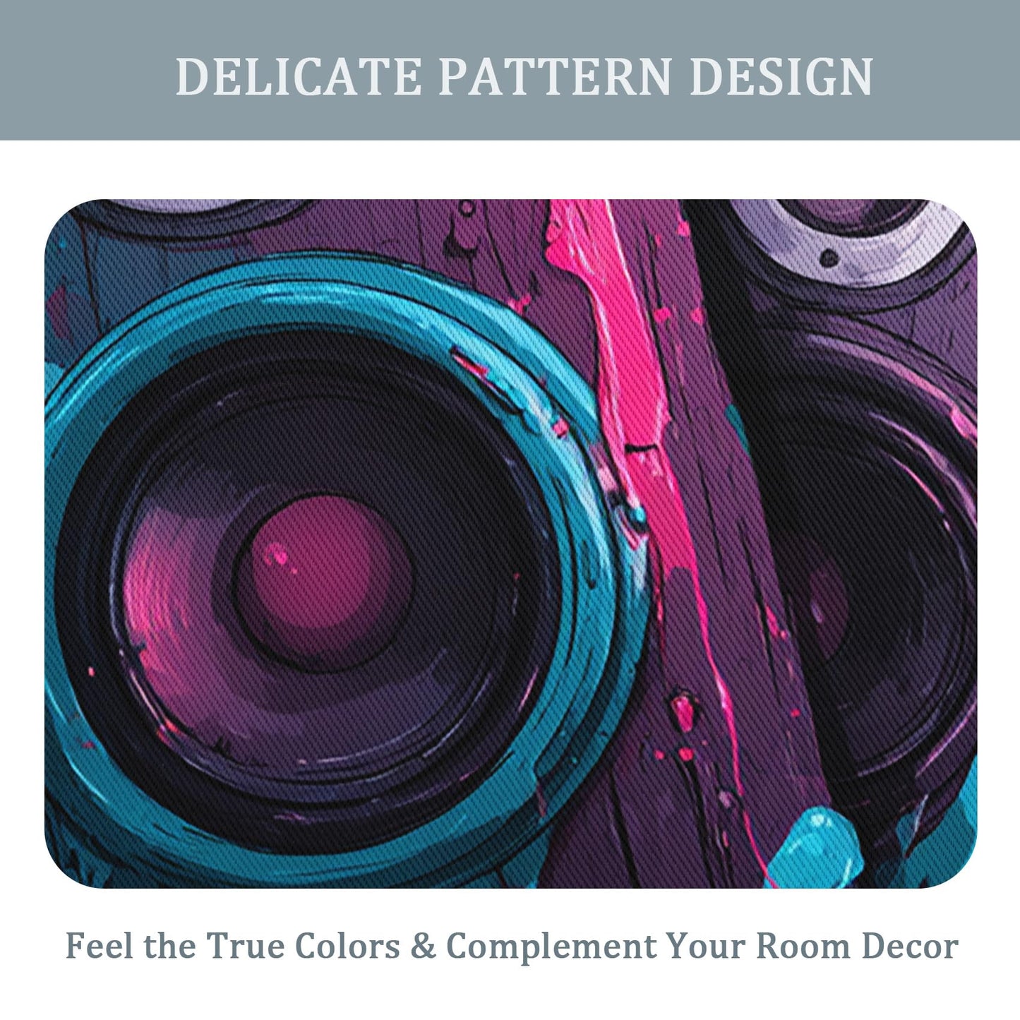 TANTANICAL Graffiti Curtains for Living Room 63 Inch, Speaker Abstract Art Pattern Design Blackout Curtains, Graffiti Bedroom Decor Window Drapes with Grommet, 2 Panels Set H65
