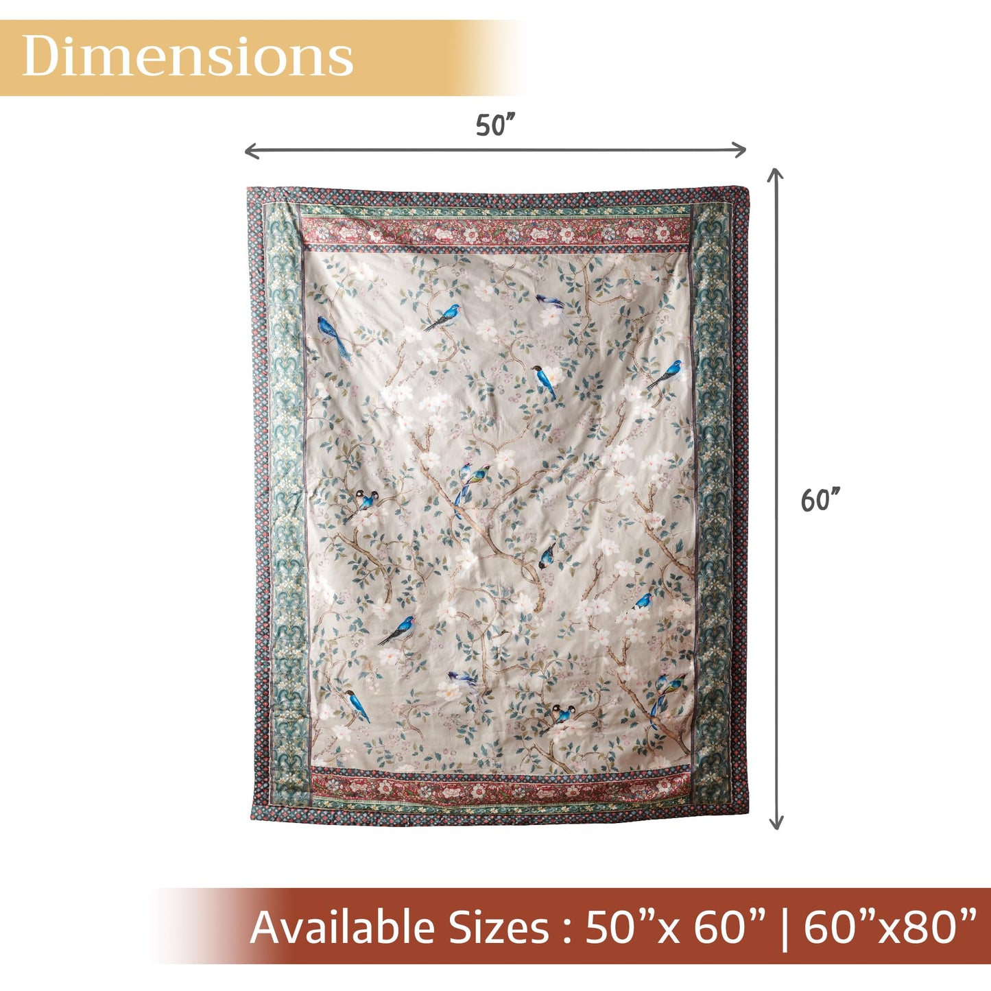 Maison d' Hermine Throw Blanket for Couch Lightweight Soft Warm Breathable Cotton Throw Blankets for Bed Girls Boys Women Men Gifts Sofa Travel Living Room Spring Summer (Osaka, 60" X 80")