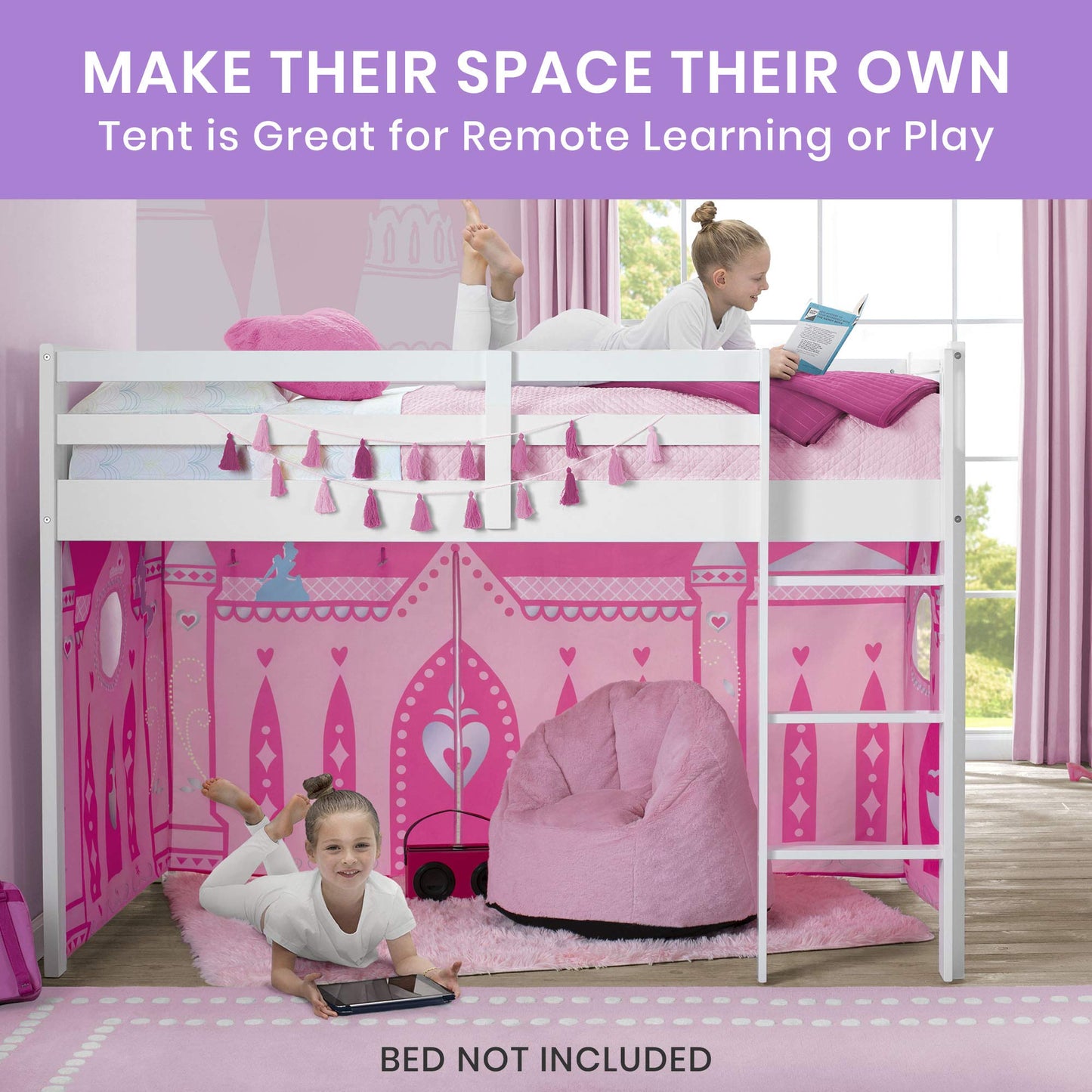 Disney Princess Loft Bed Tent - Curtain Set for Low Twin Loft Bed (Bed Sold Separately) by Delta Children