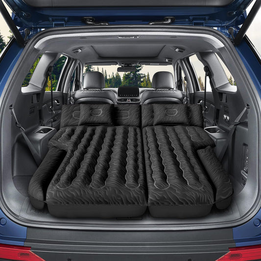 DikaSun Inflatable SUV Air Mattress Bed, Double-Sided Flocking Travel Camping Bed with Air Pump and 2 Pillows for Universal SUV