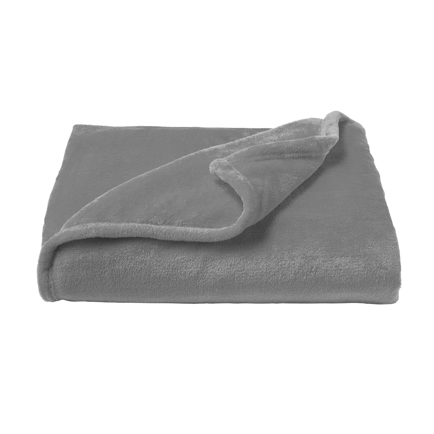 Lavish Home Velvet Throw – Oversized Microfiber Velvet Solid Polyester Throw Blanket – Breathable and Machine Washable in Stone Grey