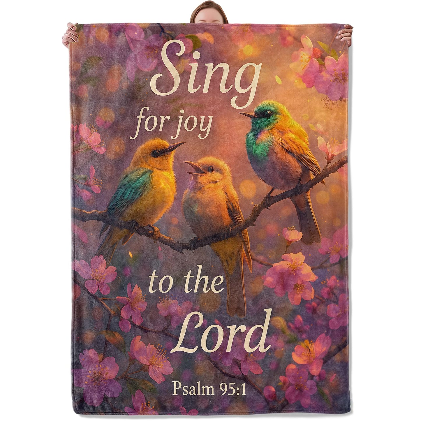 Christian Songbird Blanket Gifts for Women Adults, Soft Warm Lightweight Flannel Throw Blankets for Camping Bedroom Living Room Home Sofa Travel Decor 50" x 60"