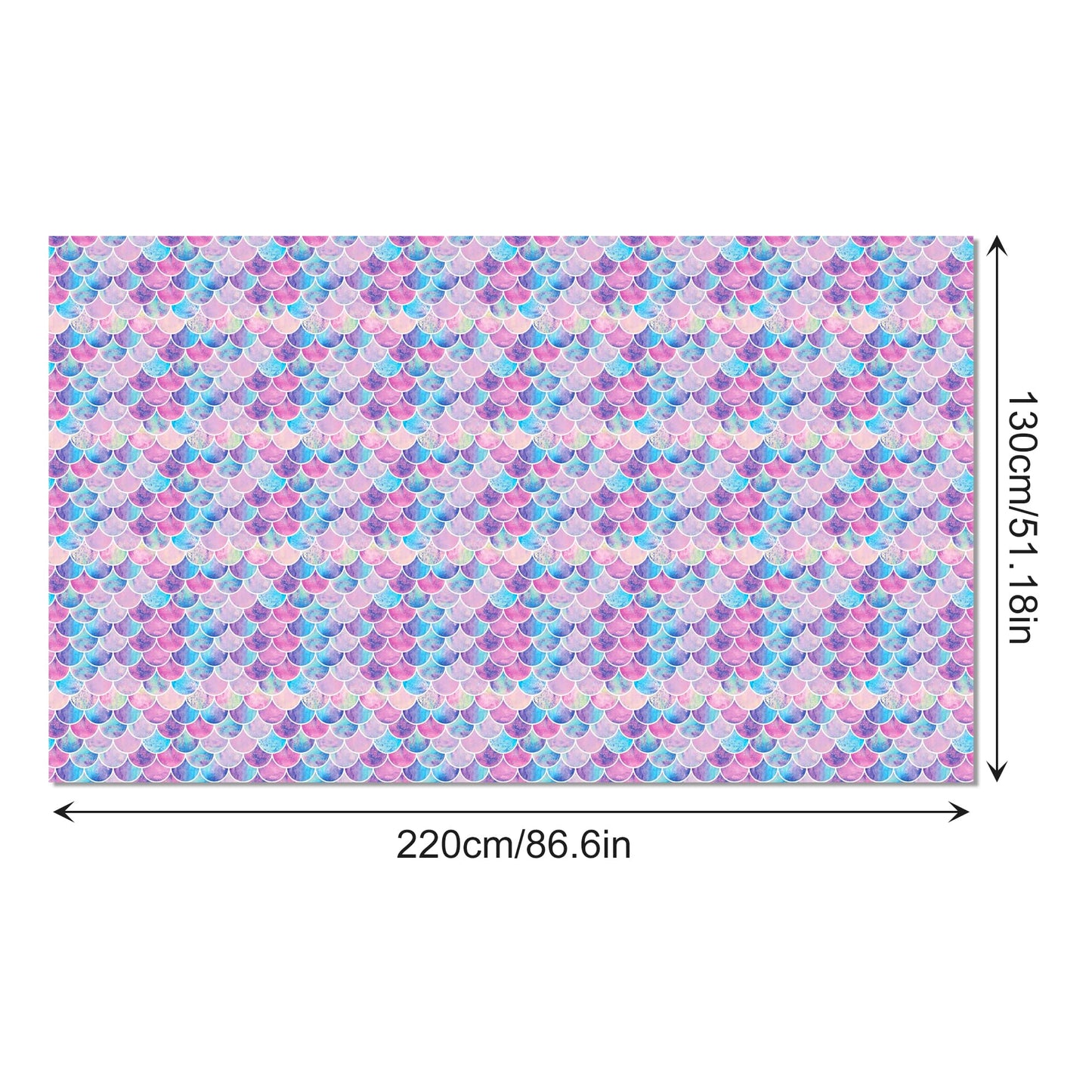 CC HOME 1Pc Fancy Mermaid Party Plastic Tablecloth 54 x 87 Inch Long Table Cover, Mermaid Scales Tail Party Tablecover for Fairy Tale Shell Kids Baby Shower Birthday Dinner Picnic Kitchen Event