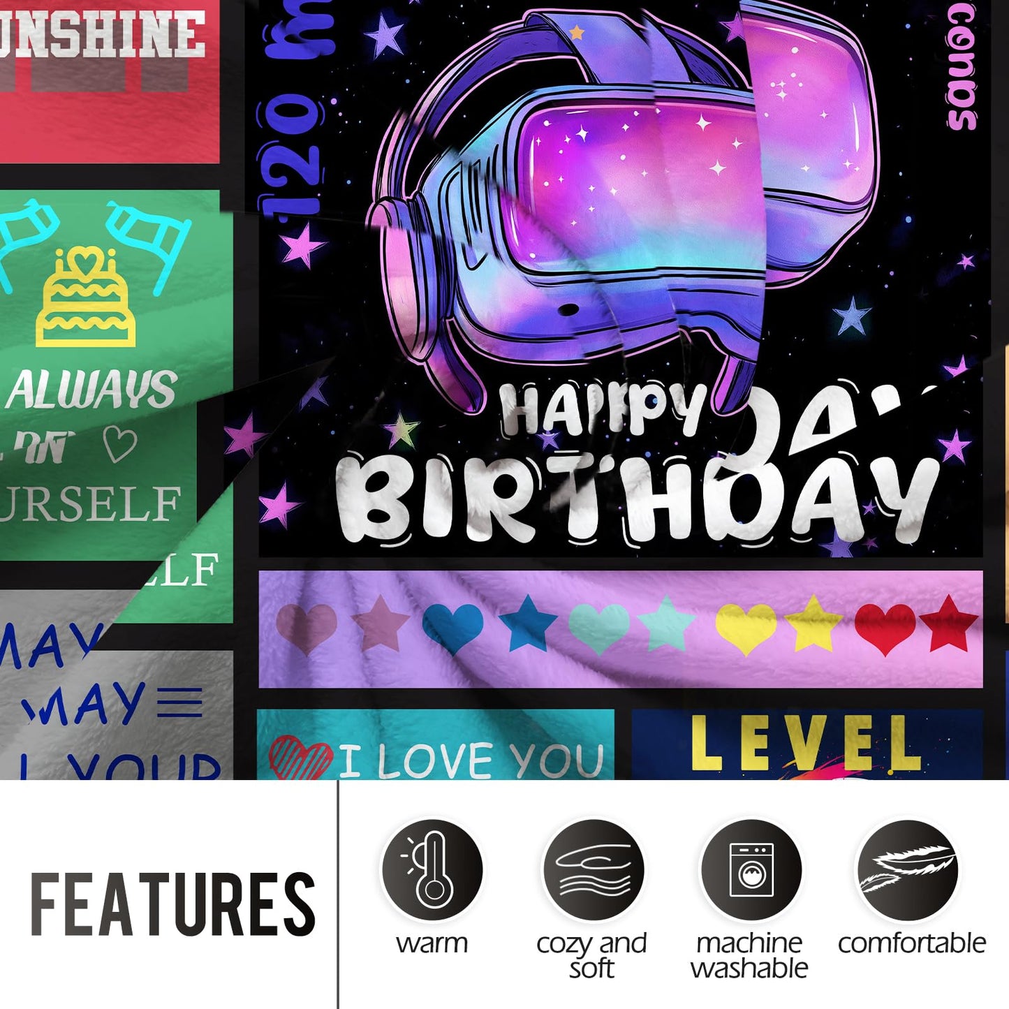 Levens Cute 10 Gifts for Kids, 10th Birthday Throw Blanket Gifts for Girls Boys, 10 Year Old Girl Birthday Gift Ideas, Happy 10th Birthday Presents for 10 Year Old Blanket 60"x50"