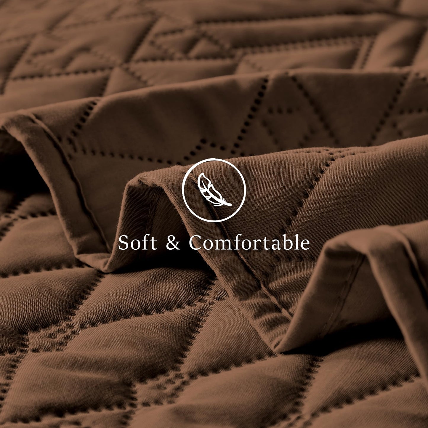 akkialla King/Cal King Size Quilt Bedding Set,Brown Lightweight Microfiber Soft Bedspread,Modern Style Geometric Pattern Coverlet Set for All Seasons,3 Piece(1 Quilt,2 Pillow Shams)