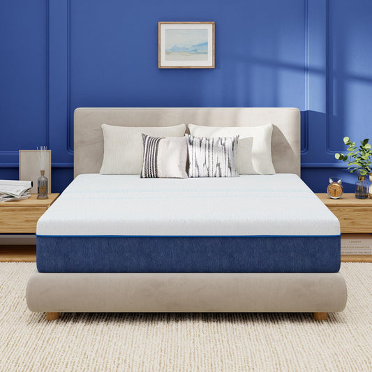 EGOHOME 12 Inch Queen Mattress, Gel Memory Foam with Charcoal, Fiberglass Free, CertiPUR-US Certified, Temperature-Regulating, Machine Washable Cover, 80" x 60" x 12", Medium