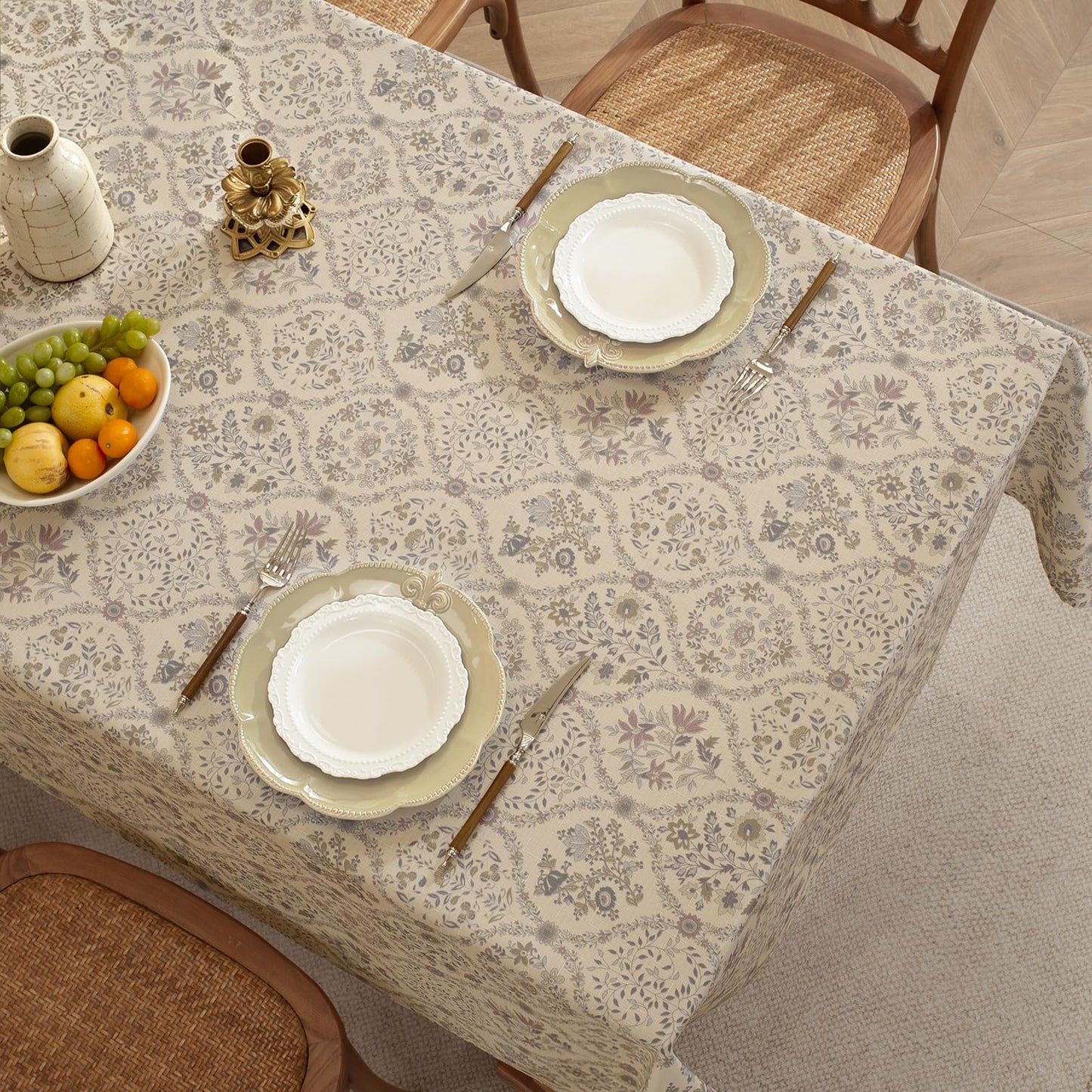 SASTYBALE Rectangle Tablecloth, Flax, 52"x70"