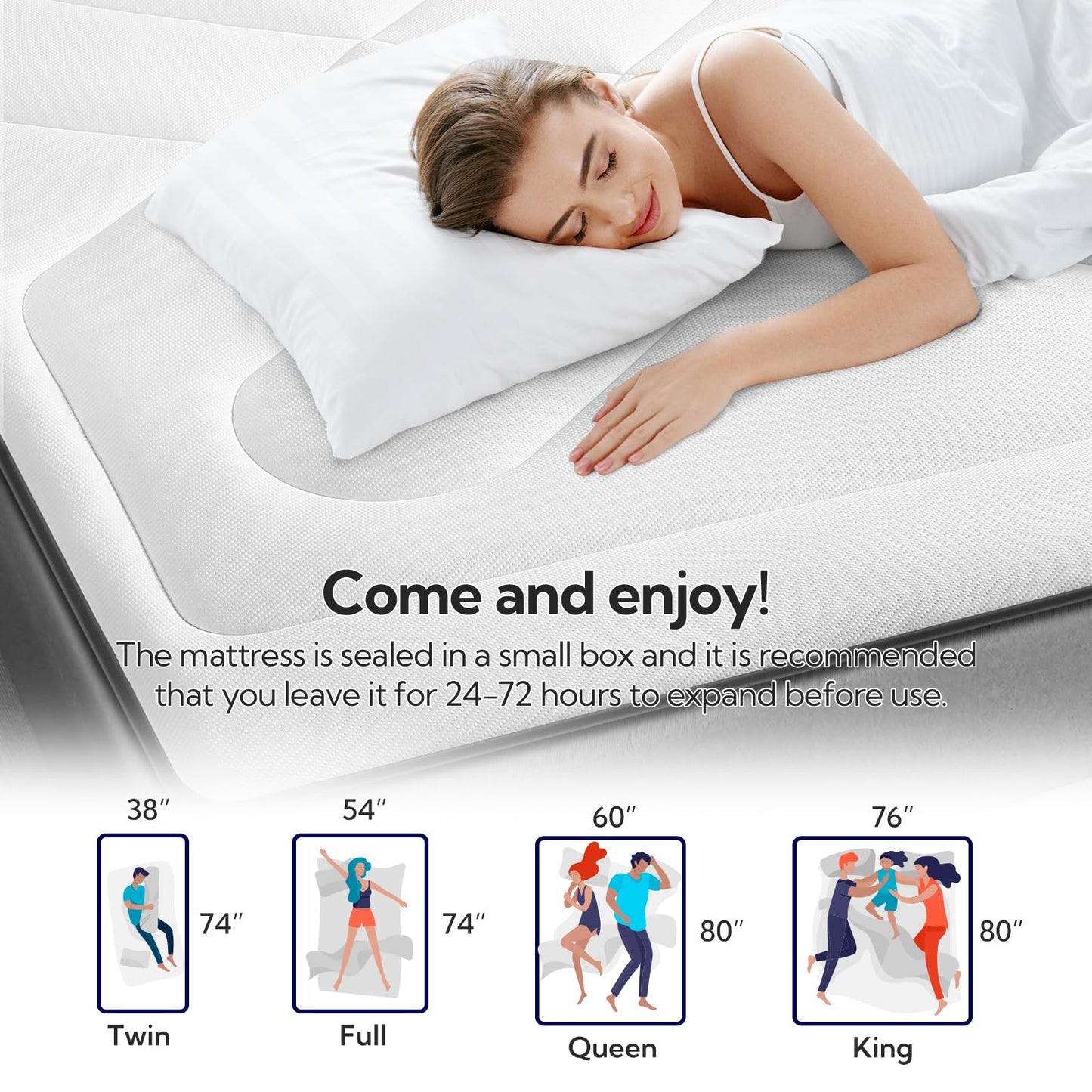 Maxzzz Twin Mattress Pad, Pillow Top Twin Mattress Protector for 8-23'' Mattress, White