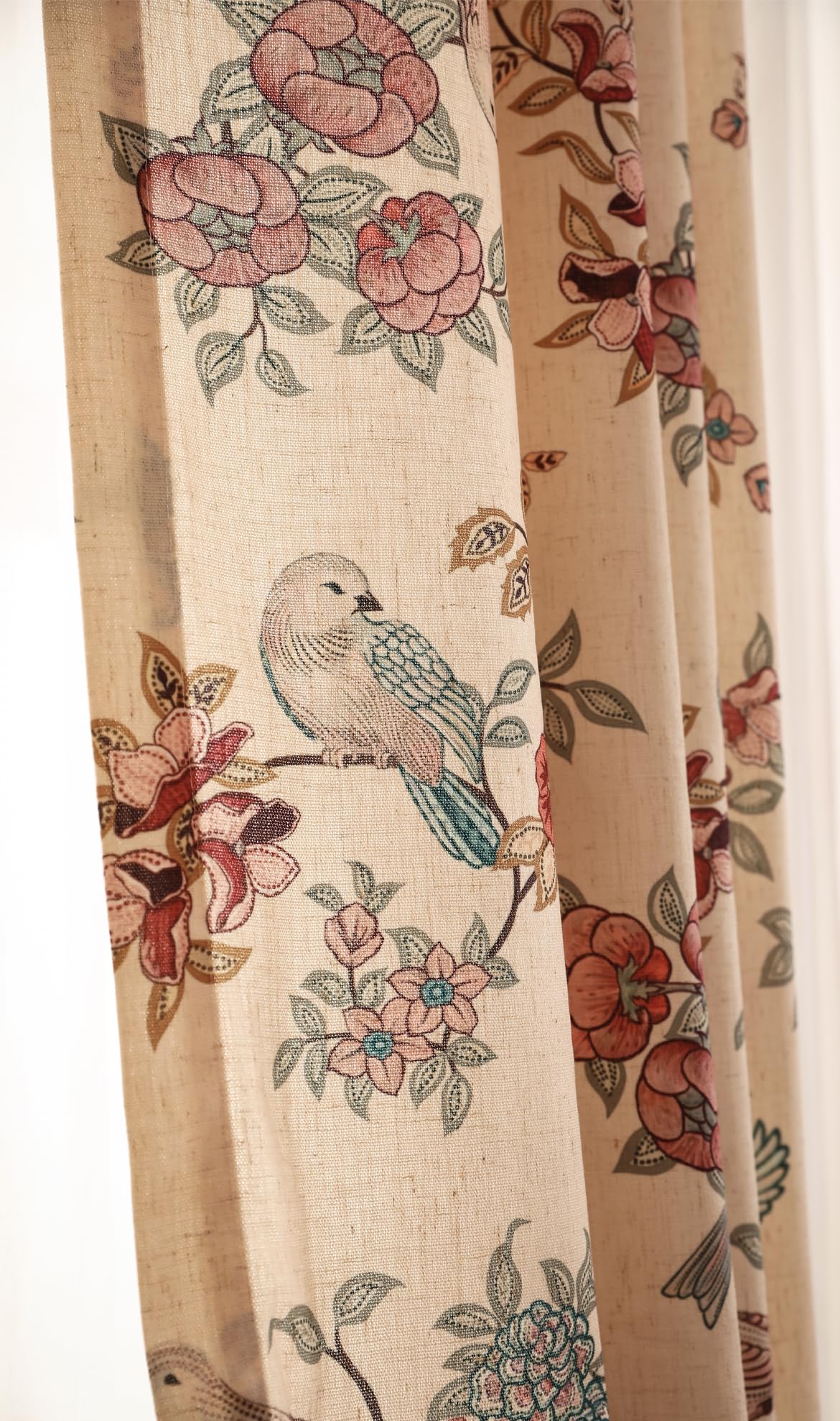 patdrea Designer Vintage Linen Curtains Set of 2 Panels,53"x79"-Kulom