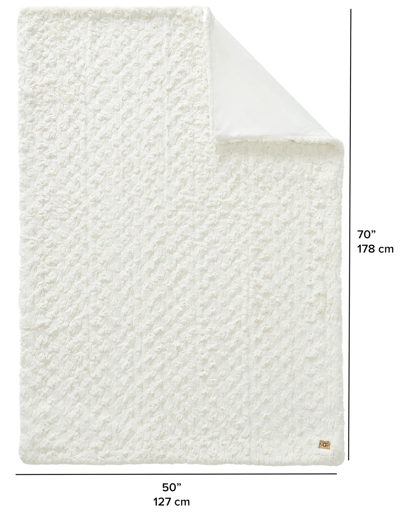 UGG Amanda Faux Fur Throw Blanket, Plush Fluffy Throw Blankets for Couch or Bed Sofa, Soft and Fuzzy Oversized Fur All Seasons Comfort, College Dorm Essentials for Guys, 50x70-inch, Snow (White)