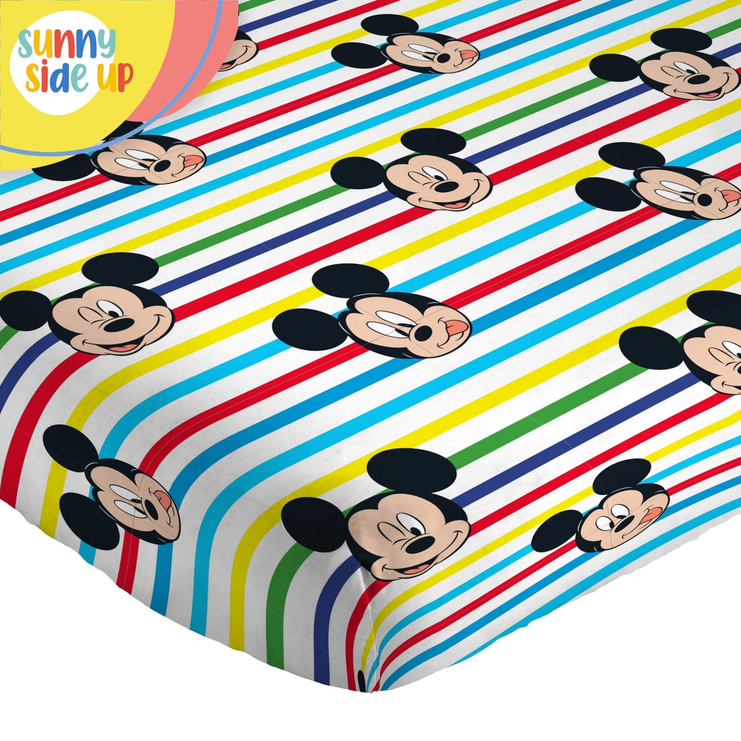 Sunny Side Up Disney Mickey Mouse Twin Sheet Set - 3 Piece Kids Bedding Set Includes Pillow Cover - Super Soft Microfiber Sheets