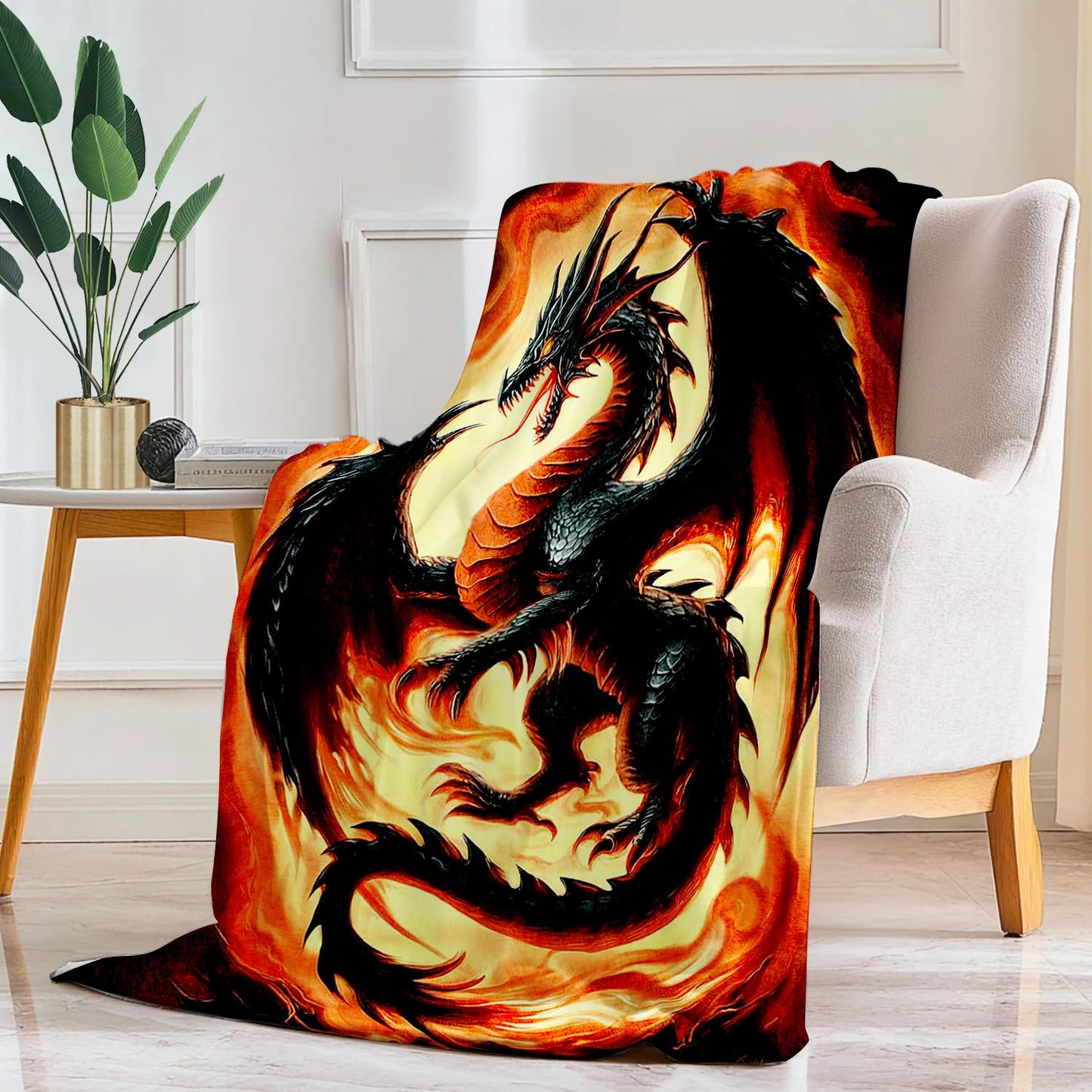 Red Dragon Blanket Dragon Fleece Throw Blanket Super Soft Fuzzy Plush Cozy Warm Dragons Decor Stuffed Bedding Blankets Gift for Boys, Girls Men Women Kids & Adult 50"x40"