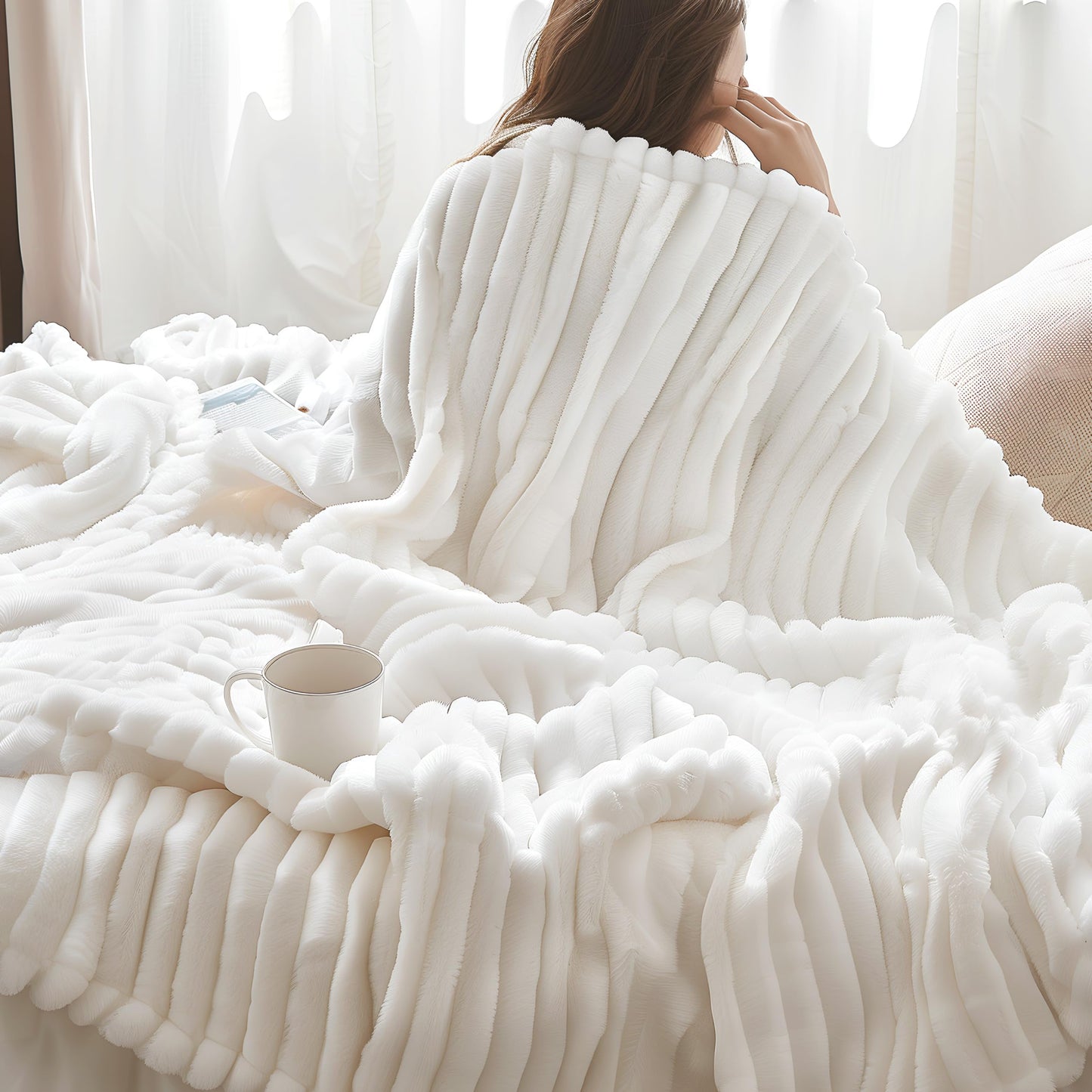 Bedsure King Size Blanket for Bed&King Size Blanket for Bed, White, 108x90 Inches