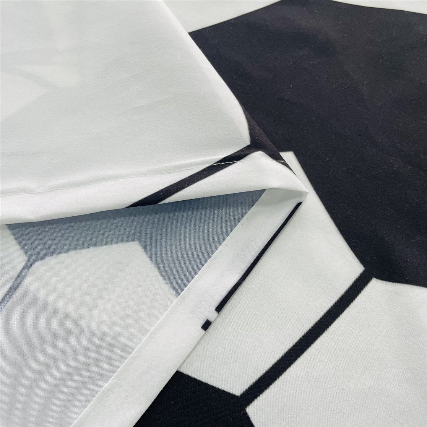 YUANZU Sport Curtains Rod Pocket Boys Kids Soccer Classical White and Black Football Balls Cartoon Print Pattern Window Drapes for Man Teen Nursery Baby Bedroom Playroom W42 x L63 Inch 2 Panels