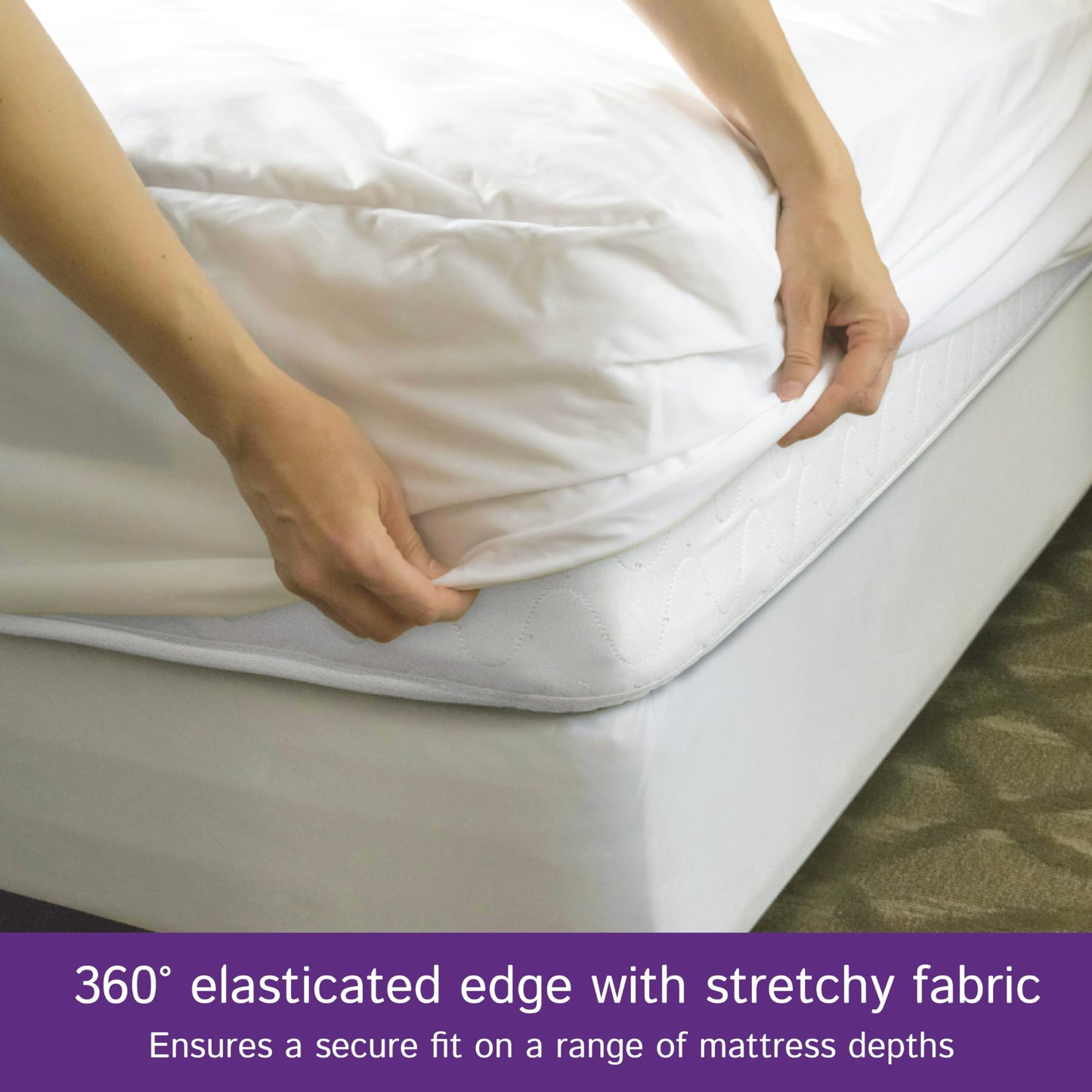 California King Size Waterproof Mattress Protector - Fitted Sheet Style Mattress Cover - Hypoallergenic, Breathable, Noiseless, Protects Against Dust, Allergens