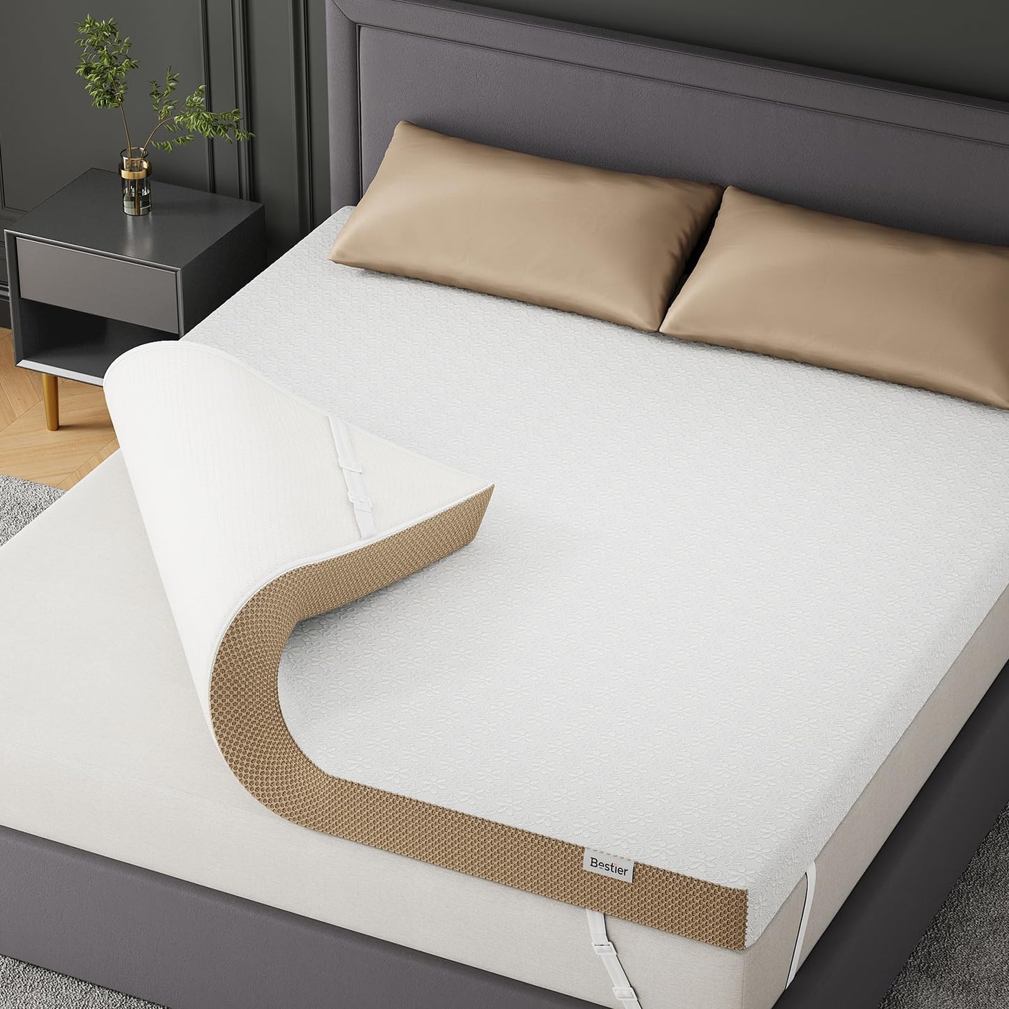 4 Inch Gel Memory Foam Mattress Topper Queen Size - Cooling Bed Pad for Back Pain Relief, Pressure Dispersing Mattress Pad for Bedroom RV, College Dorm (60x80 Inch)