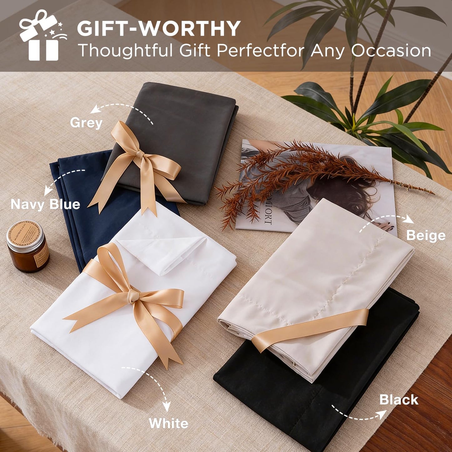 Baskbed 7 Pieces Queen Comforter Set - Utral Soft Microfiber Bedding Set, Thick Duvet Insert Bed in a Bag Without Rustling Noise for All Season, Beige (88"x88")