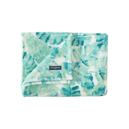 Tommy Bahama - Throw Blanket, Plush Fleece Bedding, Tropical Bedding Set for Bed or Couch (Weekend Green, 50" x 70")