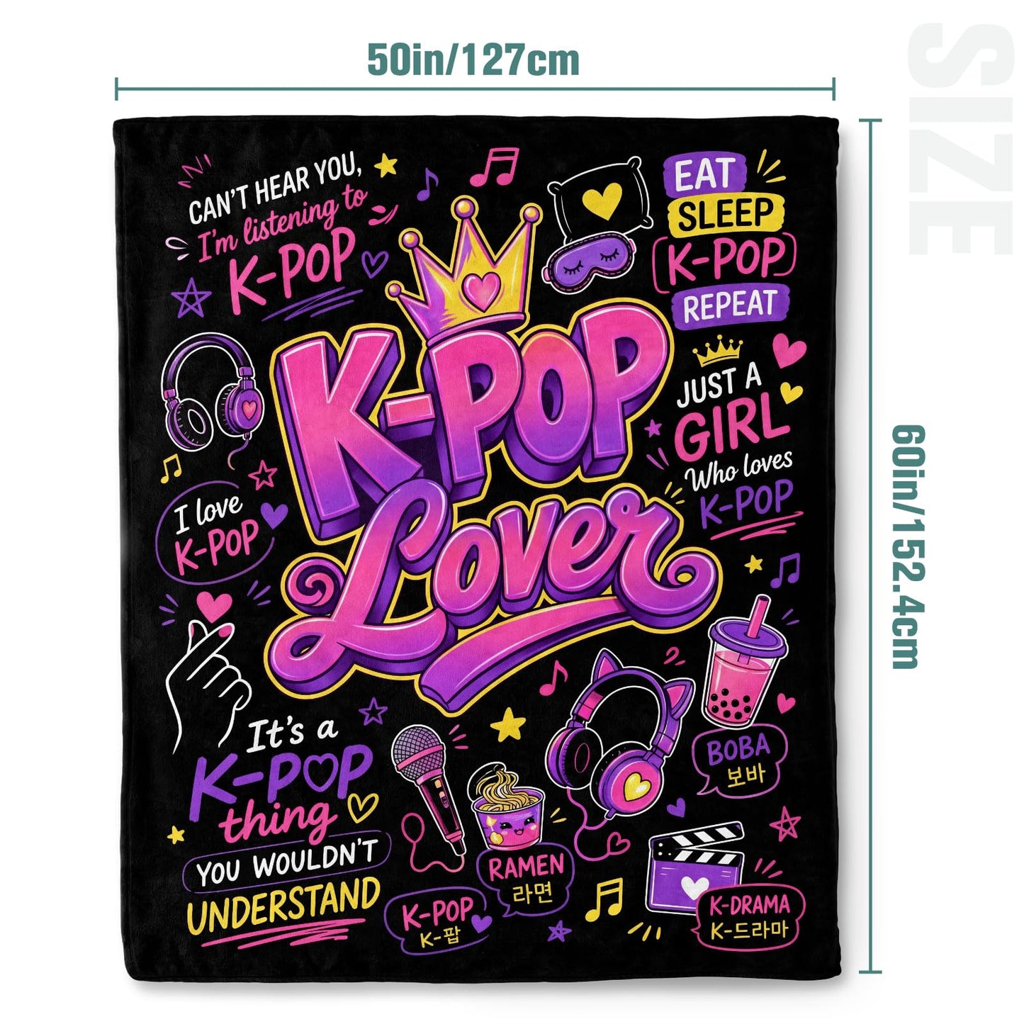 Jekeno Kpop Blanket for Girls Teens Flannel Throw Blanket Cute K pop Lover Gifts Cozy Fleece Blanket Soft Bed Couch Decorative Cover Travel Bedding Kpop Gifts